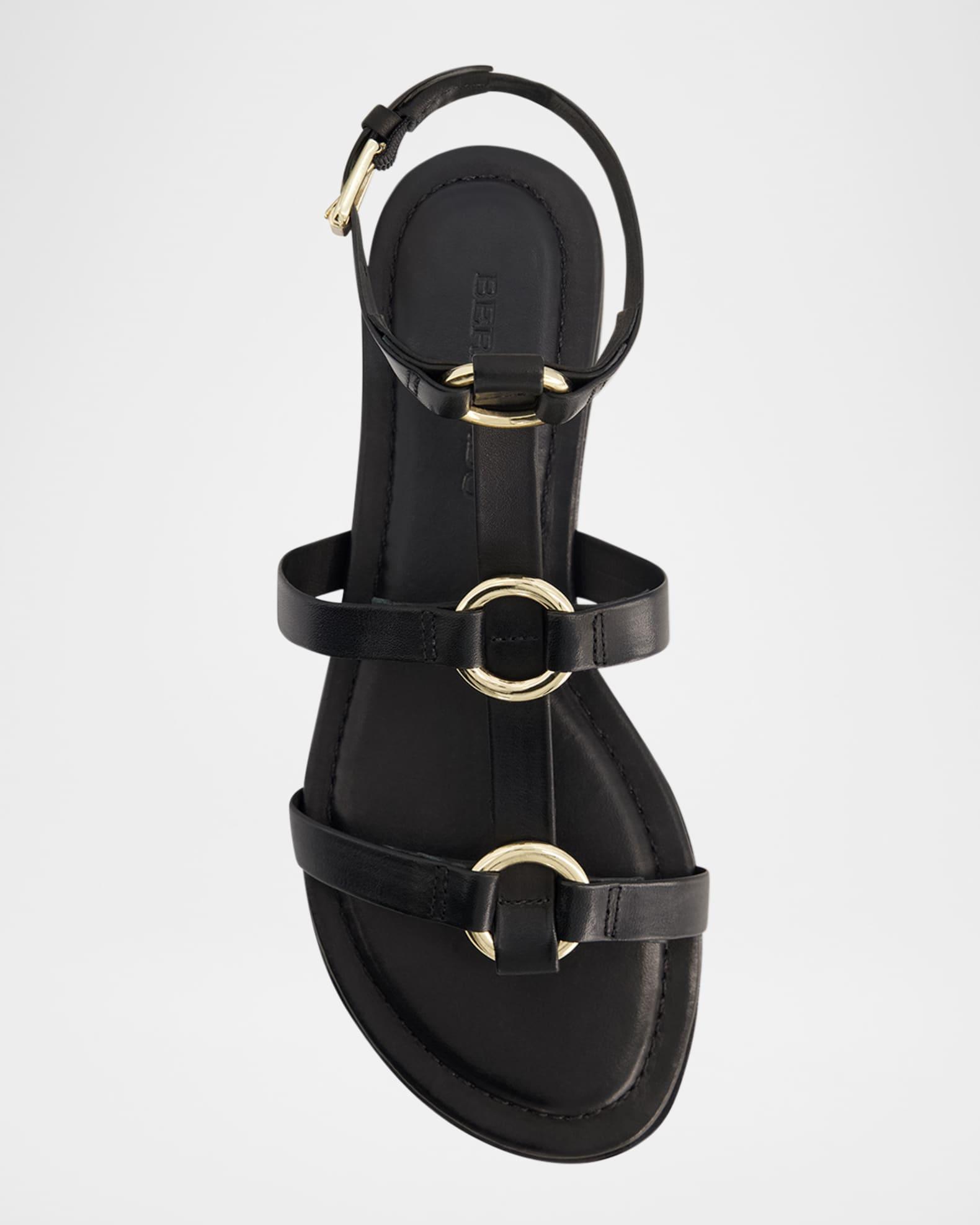 Hera Leather Flat Gladiator Sandals Product Image