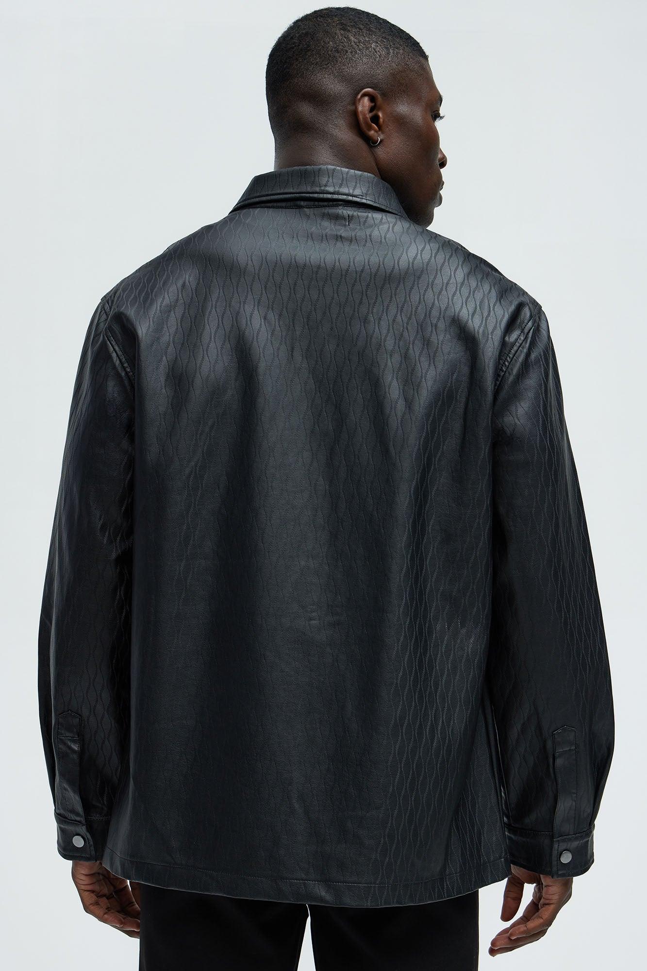 Cassidy Faux Leather Shirt - Black Product Image