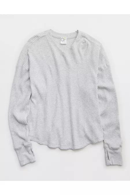 OFFLINE By Aerie Wow! Waffle Notch Neck Long Sleeve T-Shirt Women's Product Image