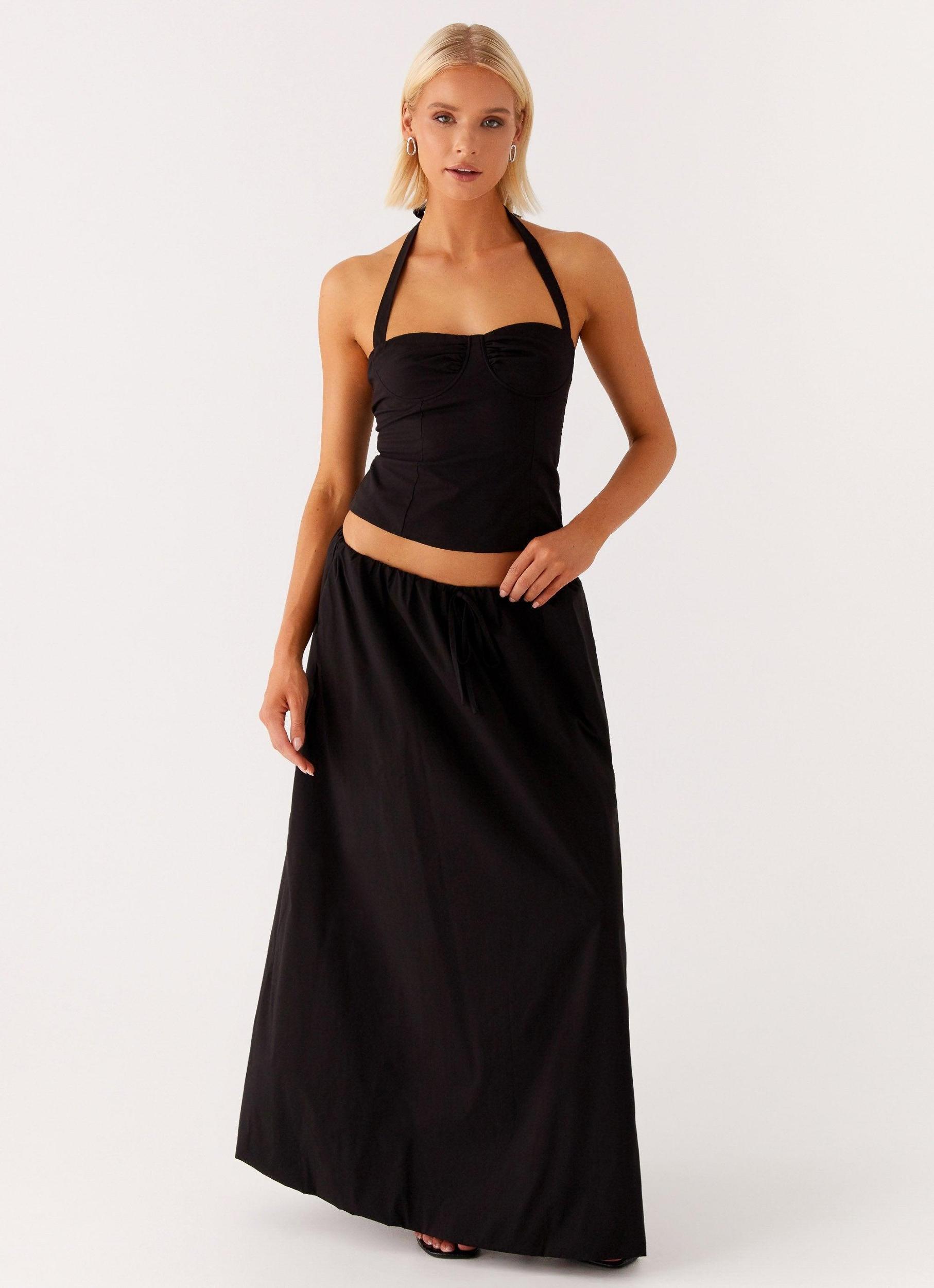 Cheryl Bustier Halter Top - Black Product Image