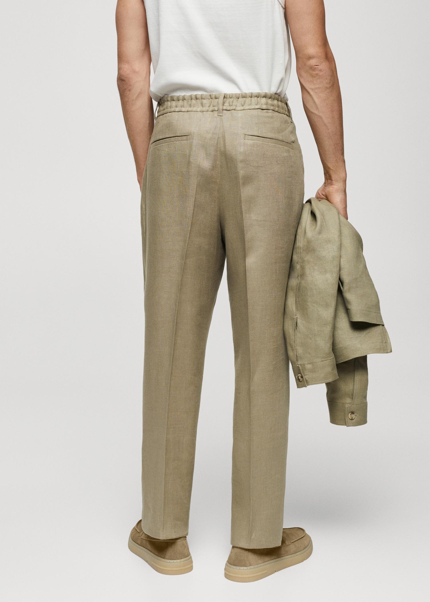 100% linen regular-fit trousers - Men | MANGO USA Product Image