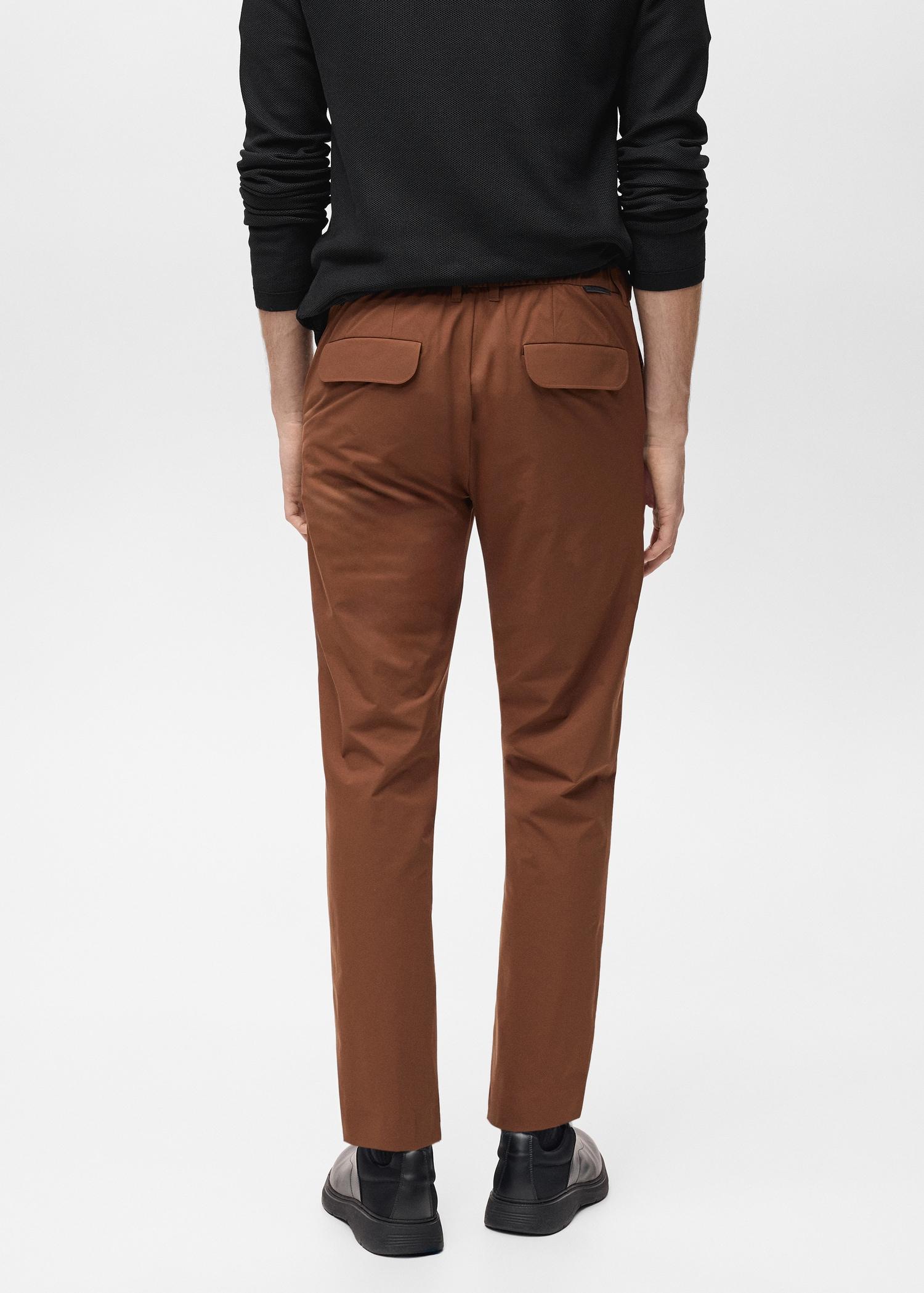 Stretch fabric slim-fit pants with drawstring - Men | MANGO USA Product Image