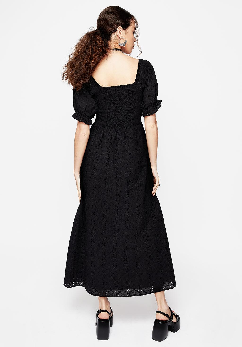 Euthymia Broderie Puff Sleeve Maxi Dress Product Image