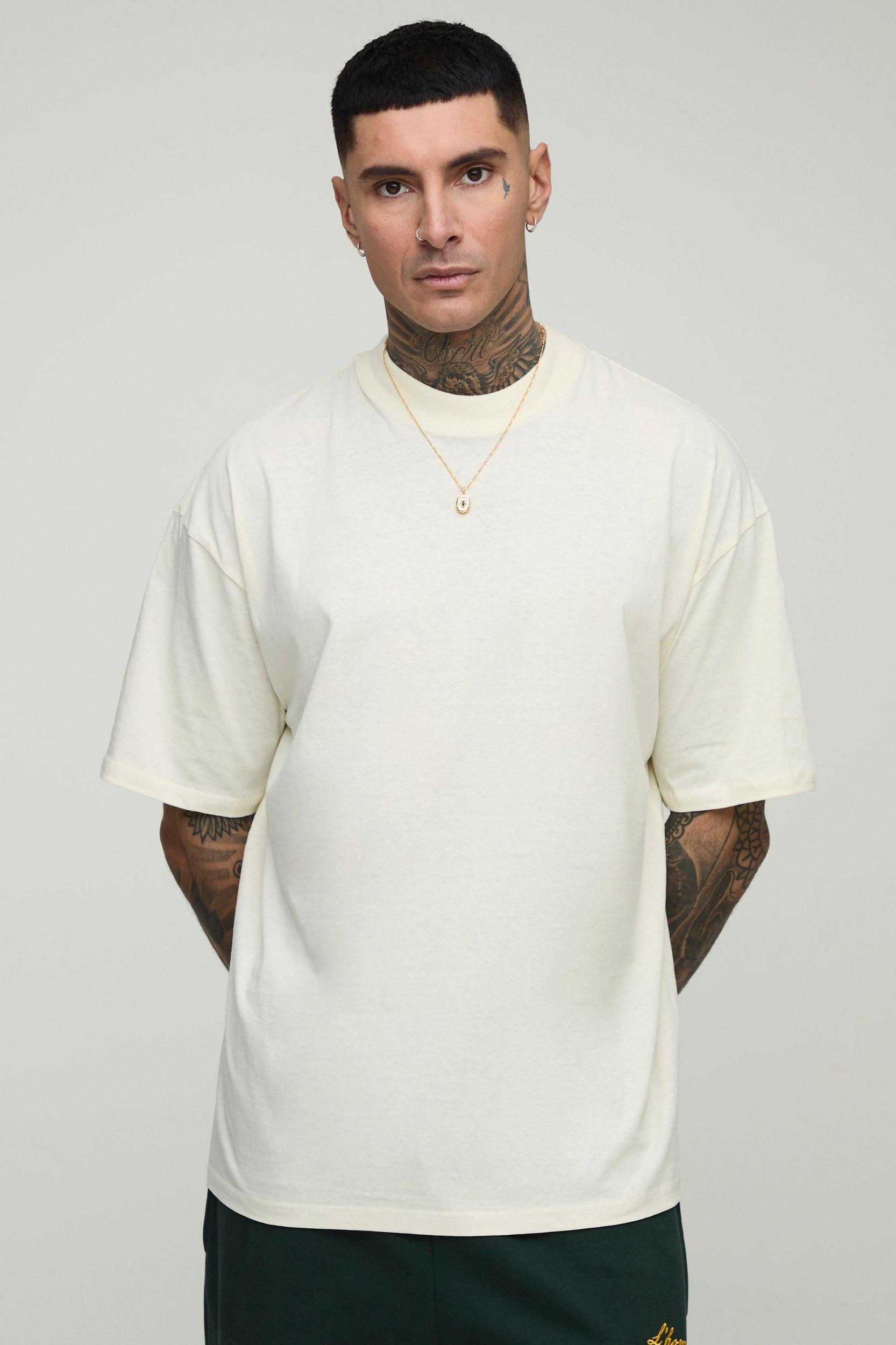 Tall Oversized Pour Homme Maroc Palm Printed T-Shirt | boohooMAN USA Product Image