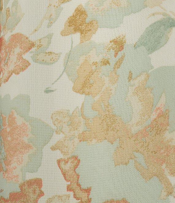 Anne Klein Sleeveless Ruffle Neck Floral Print Blouse Product Image