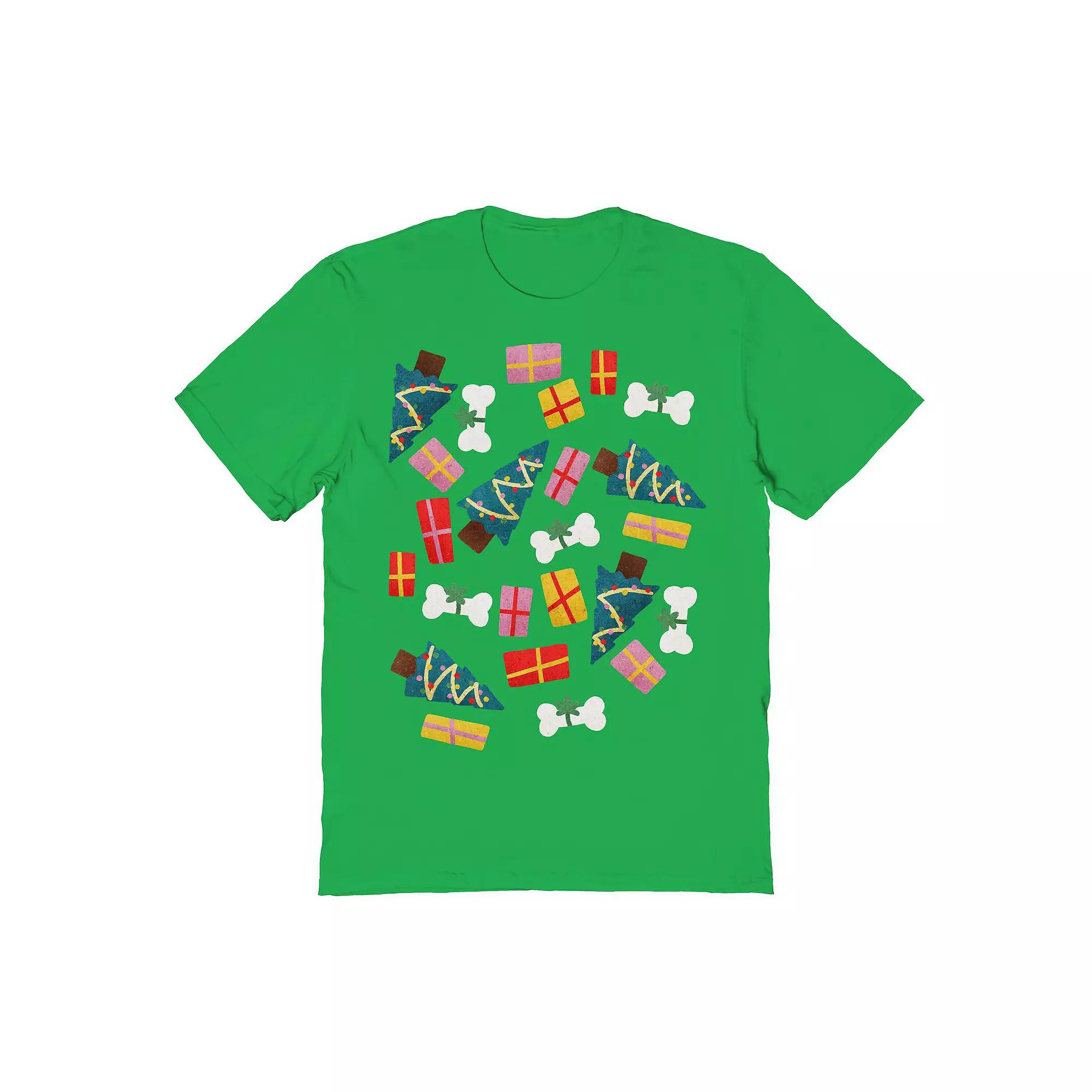Men's For Dogs Christmas Graphic Tee, Size: Large, Irish Green Product Image