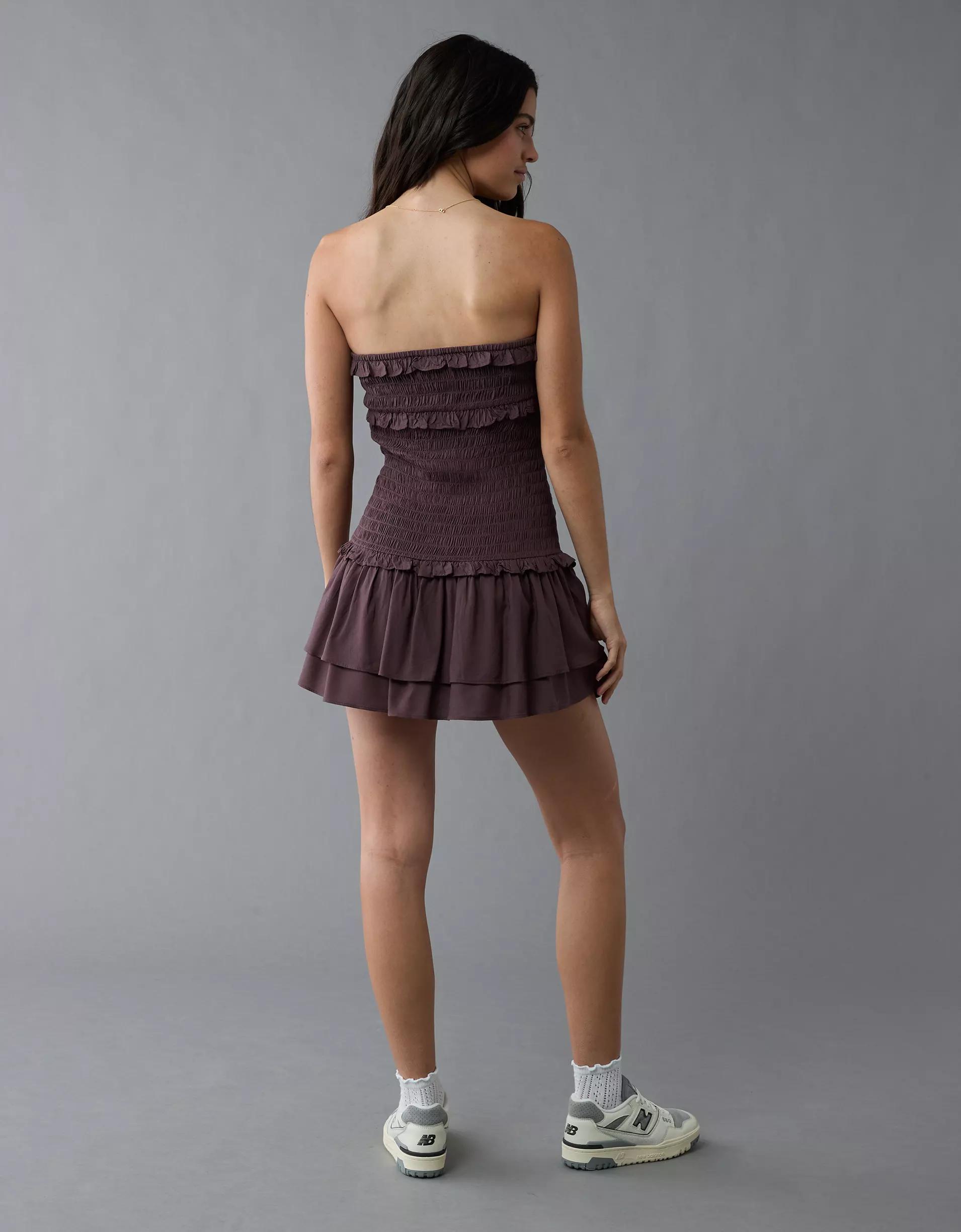 AE Smocked Ruffle Mini Dress Product Image