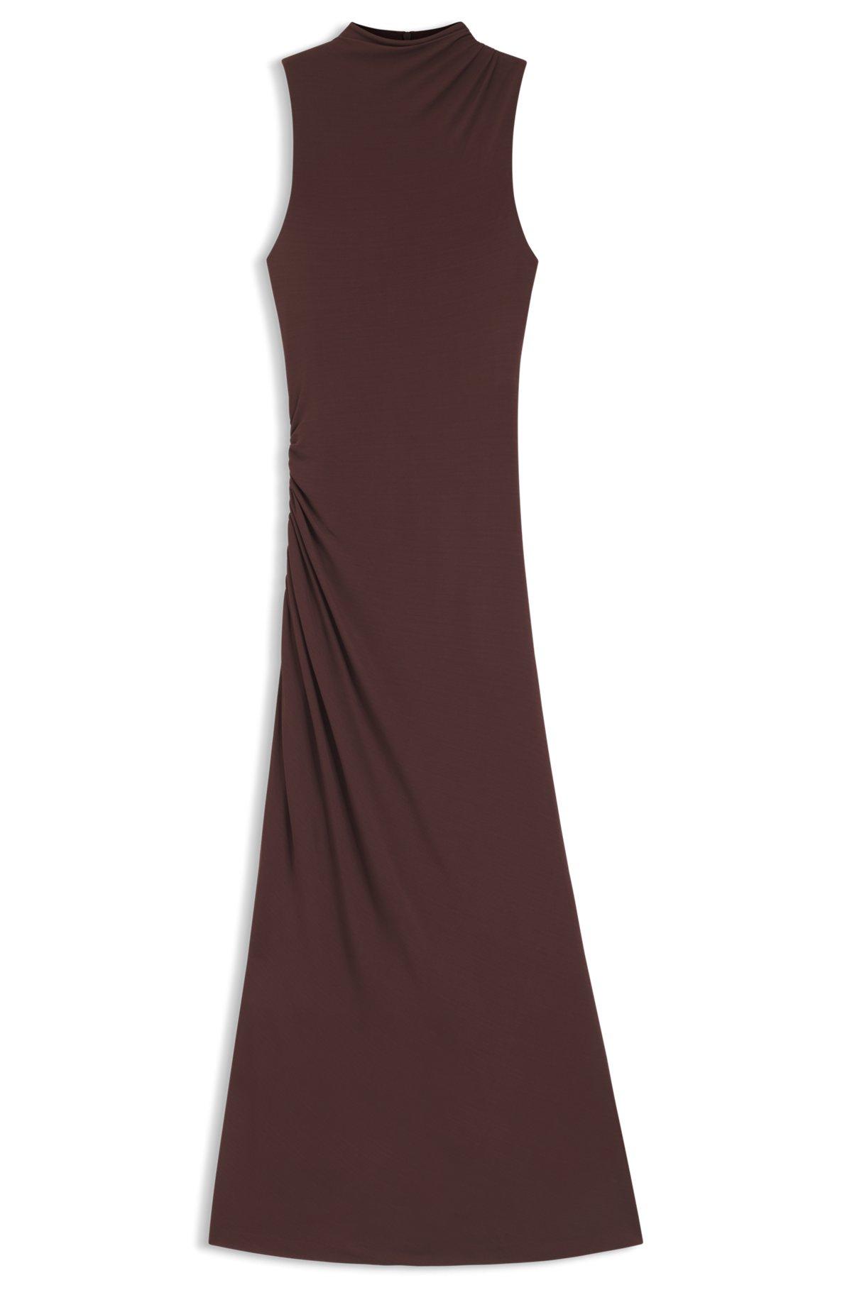 Slim-fit jersey dress with gathered details Product Image
