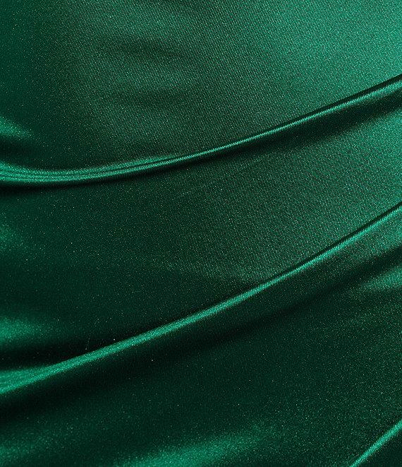 Honey and Rosie Corset Lace-Up Back Side Slit Long Dress Product Image