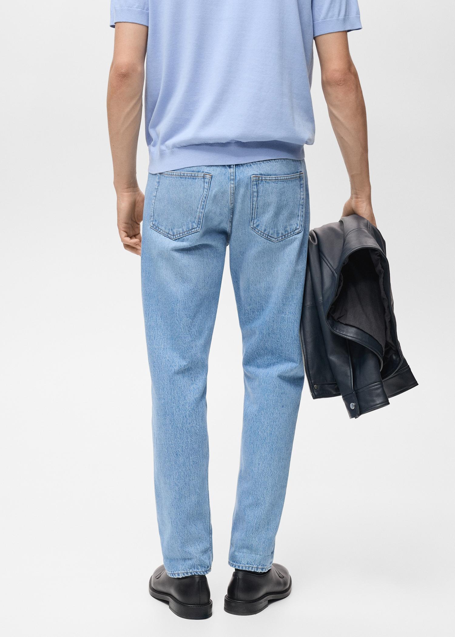 Tapered-fit selvedge jeans - Men | MANGO USA Product Image
