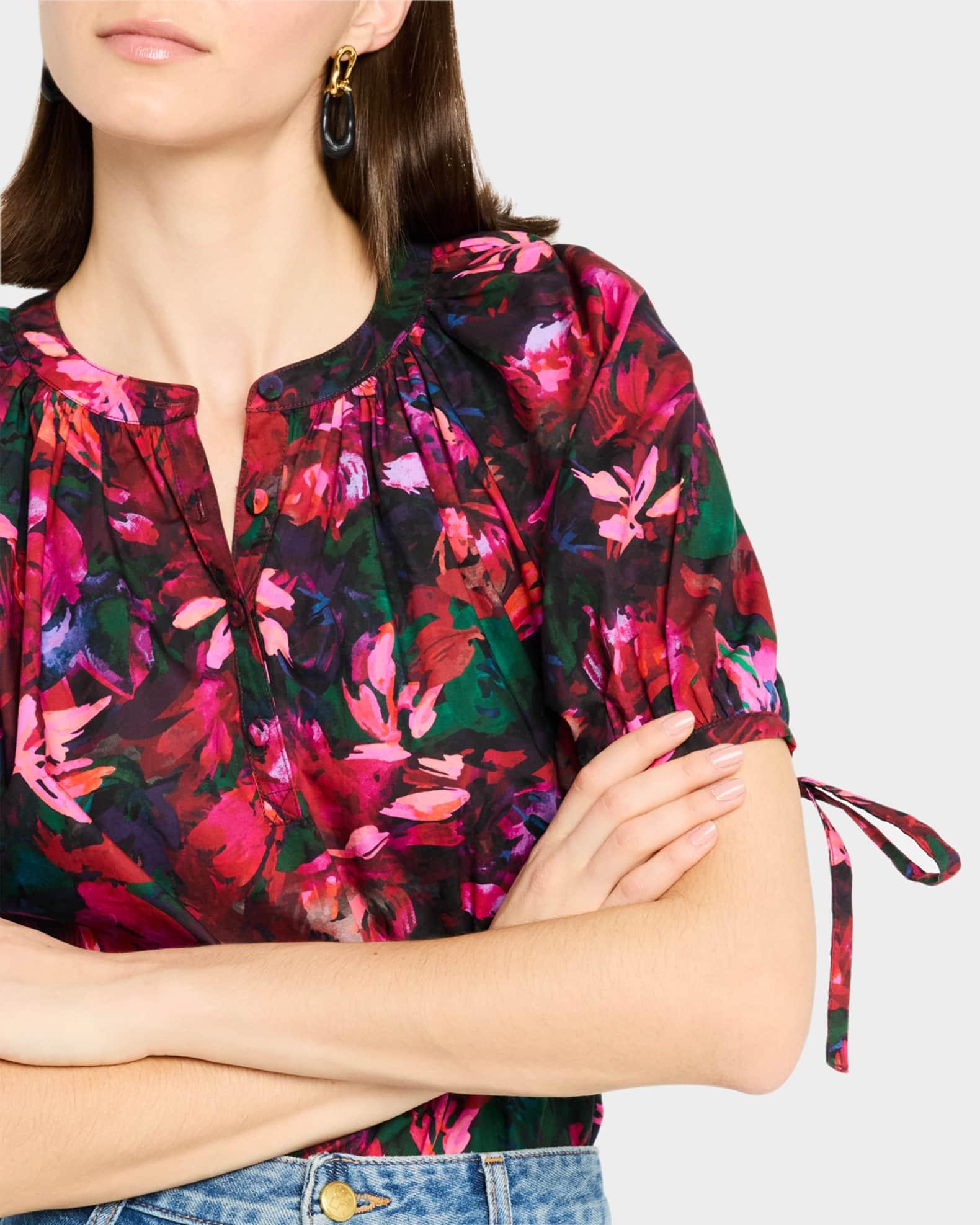Vienne Floral Puff-Sleeve Blouse Product Image