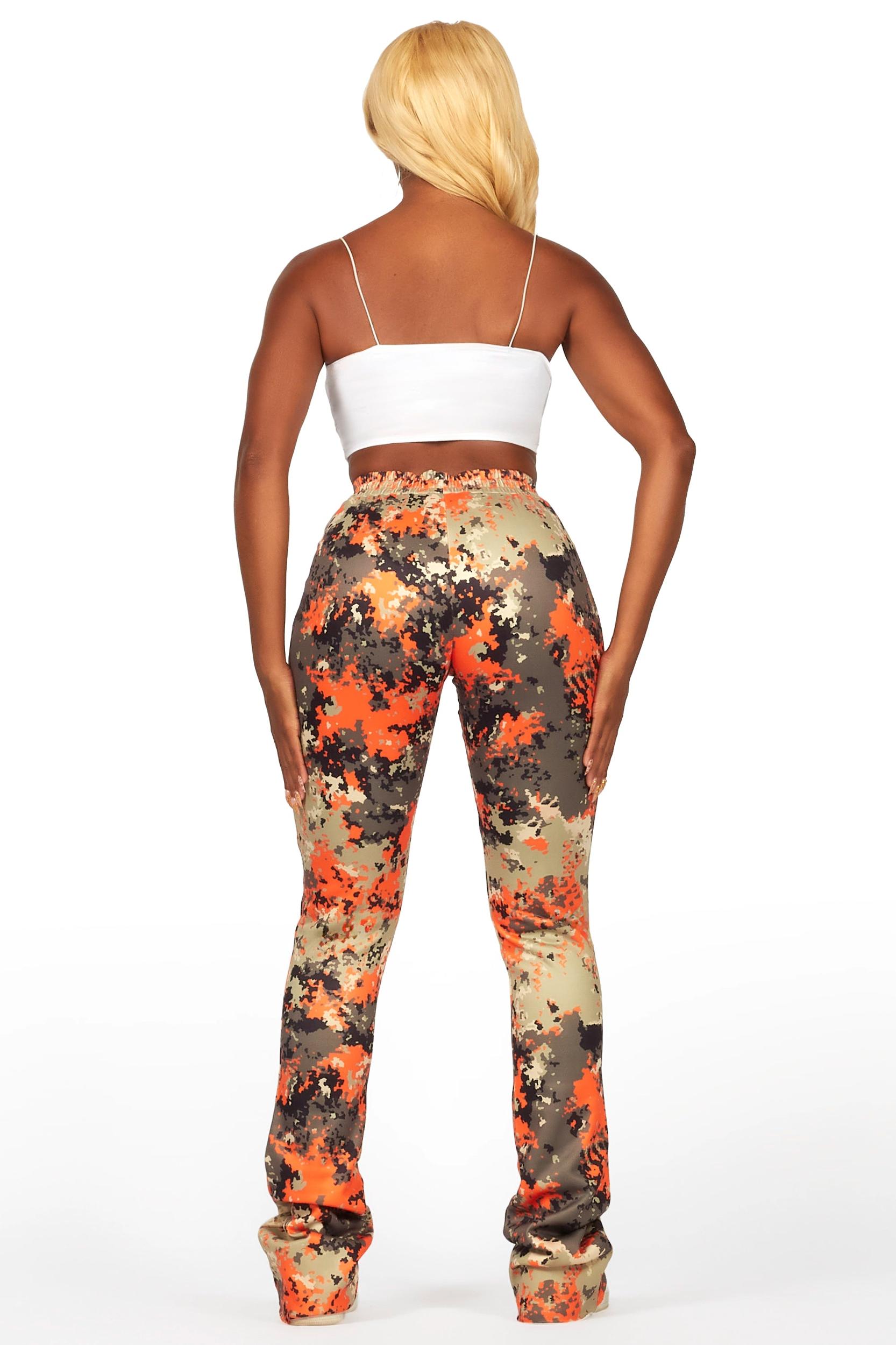 Juliana Orange Digital Camo Super Stacked Track Pant Female Product Image