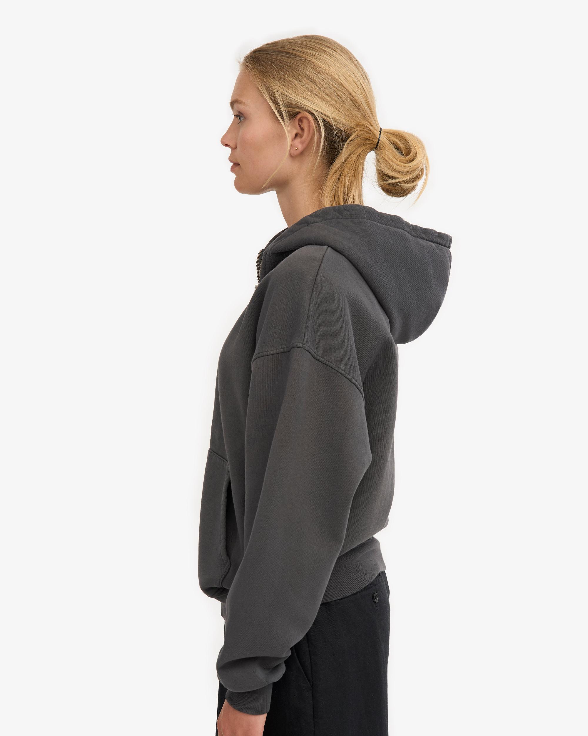 Organic Oversized Zip Hood - Steel Blue Product Image