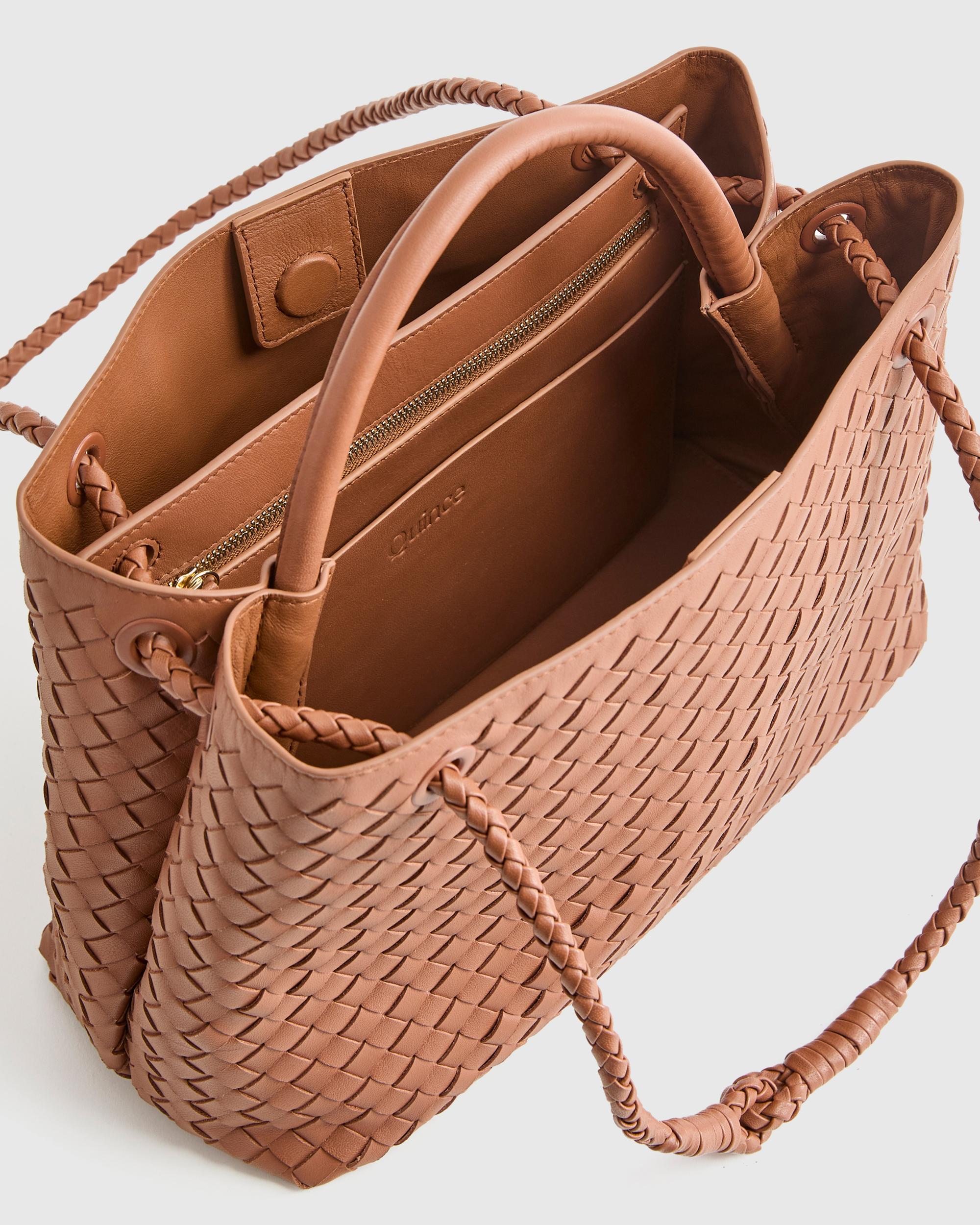 Quince | Women's Italian Leather Handwoven Satchel Product Image