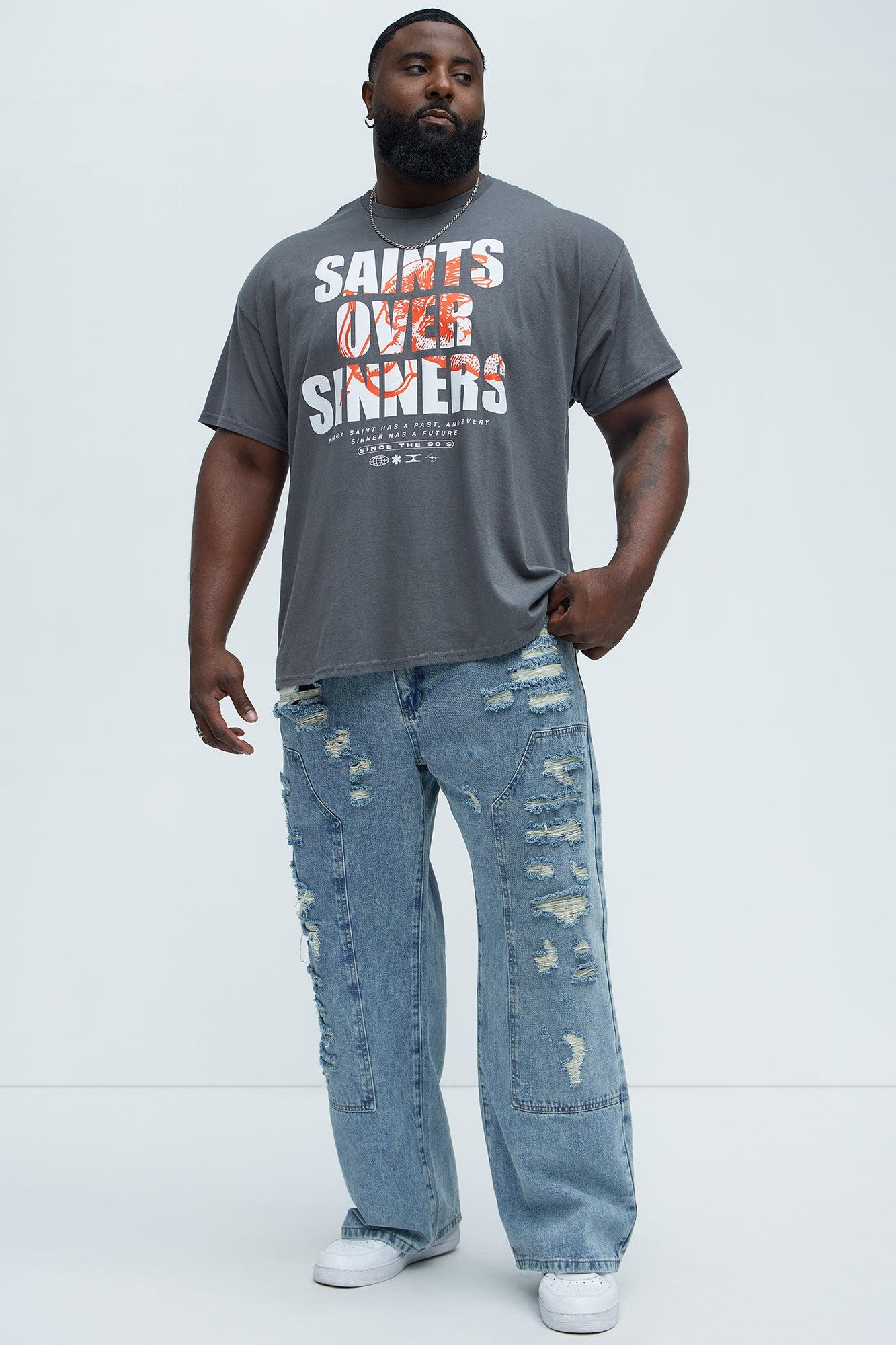 Saints Over Sinners Short Sleeve Tee - Charcoal Product Image
