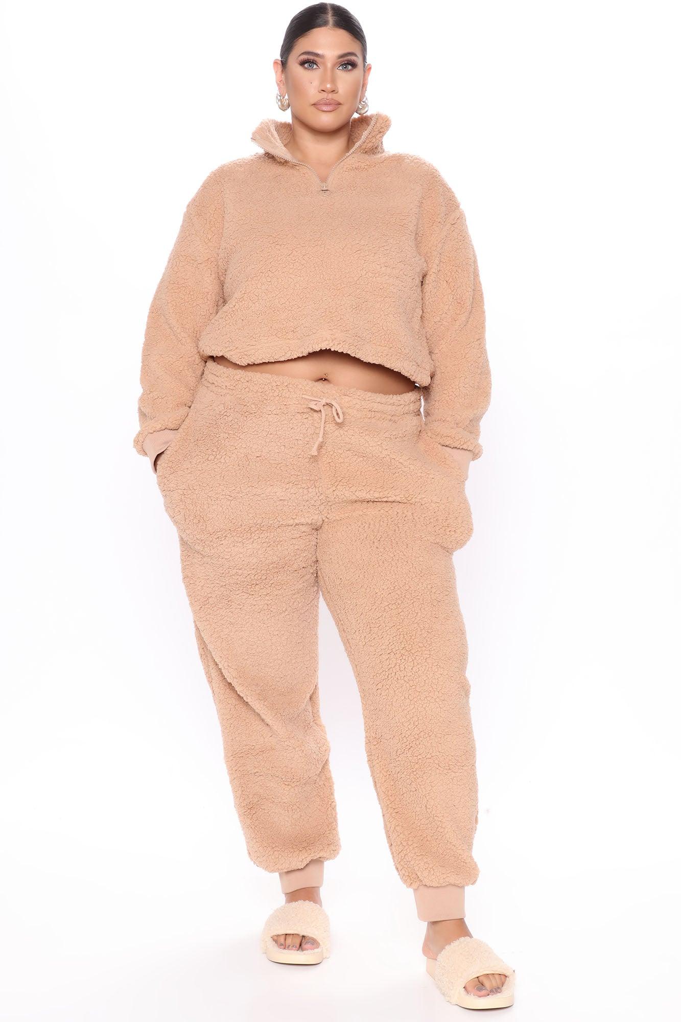 Cuddle Time Cozy Pant Set - Camel Female Product Image