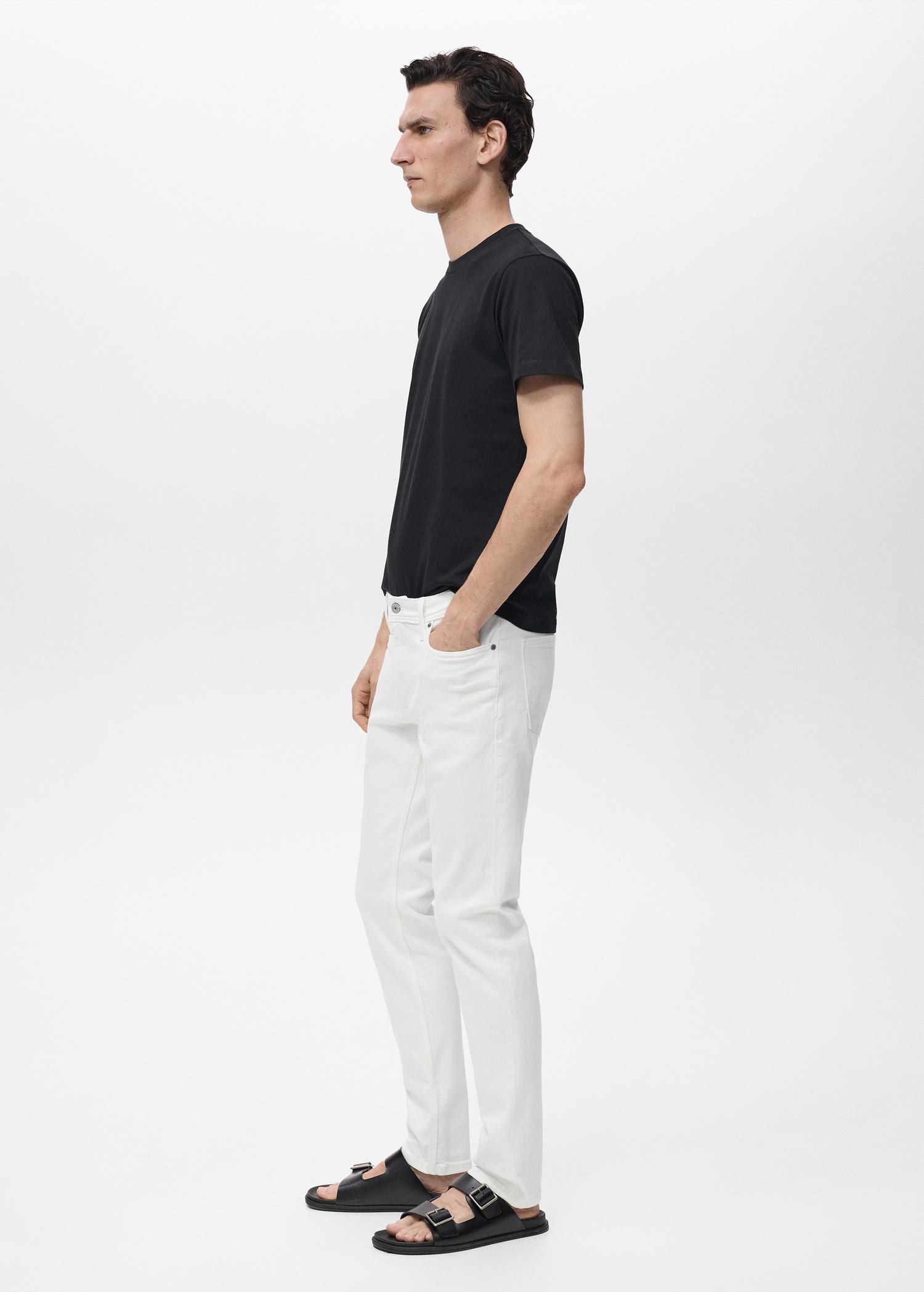 Slim fit white Jan jeans - Men | MANGO USA Product Image
