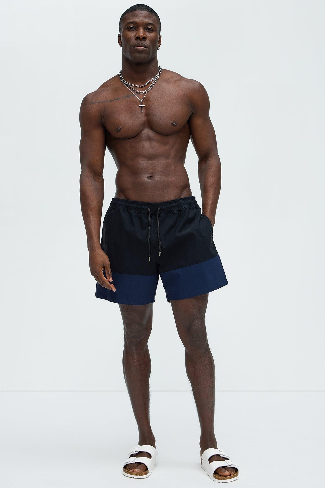 Colorblock Swim Mid Trunk - Black/combo Product Image