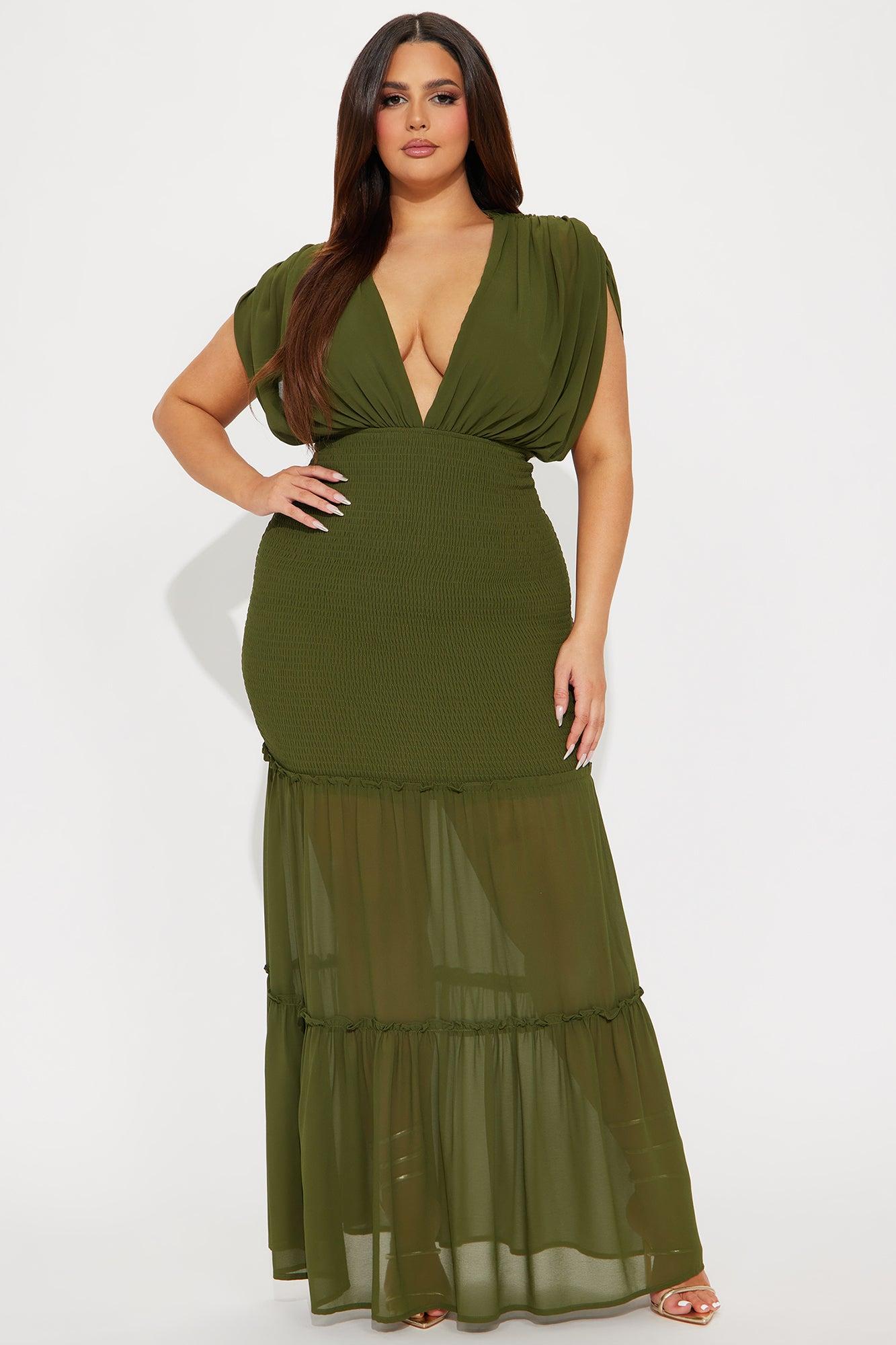 Sienna Chiffon Maxi Dress - Olive Product Image
