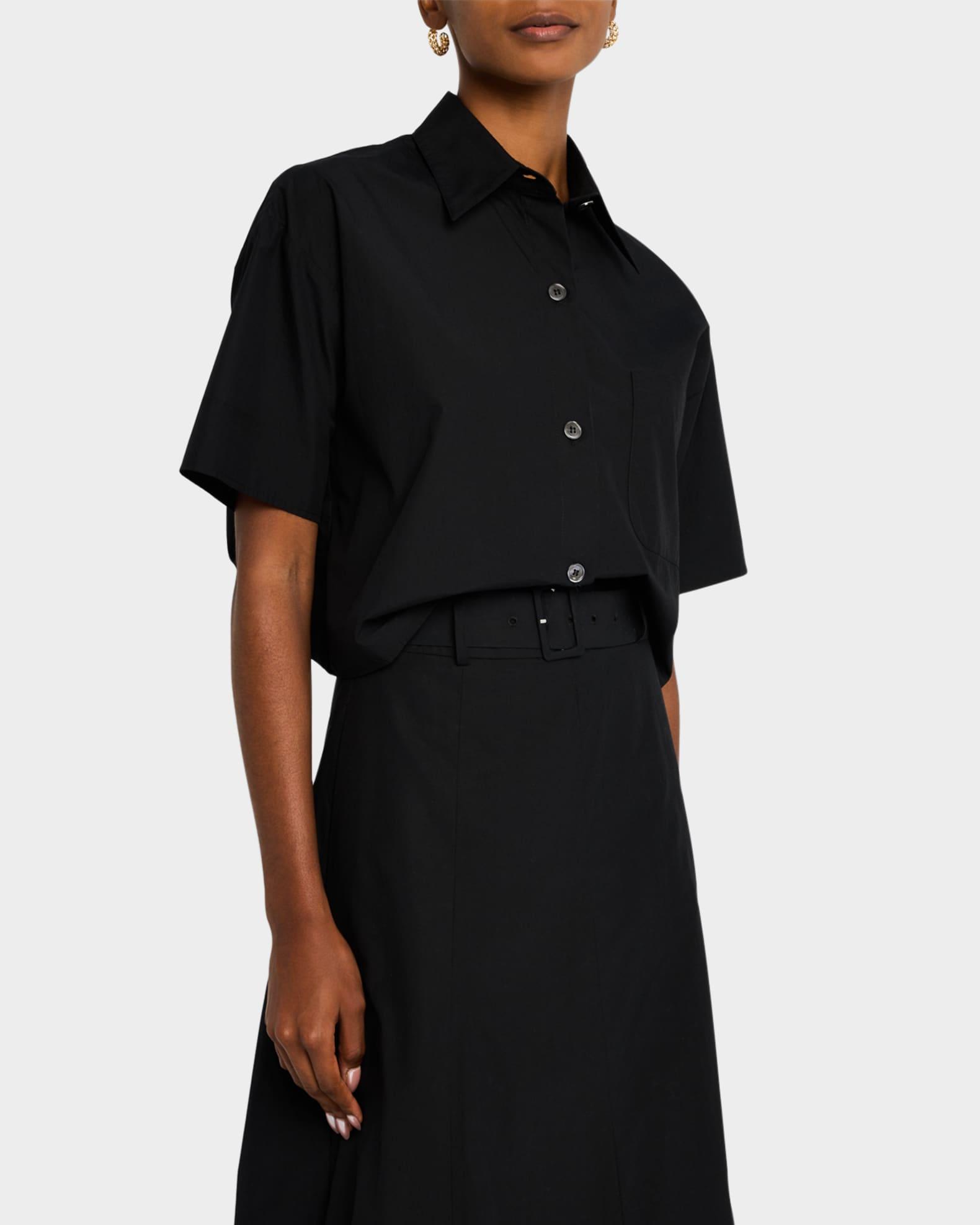 Hazelwood Balloon-Hem Cropped Shirt Product Image