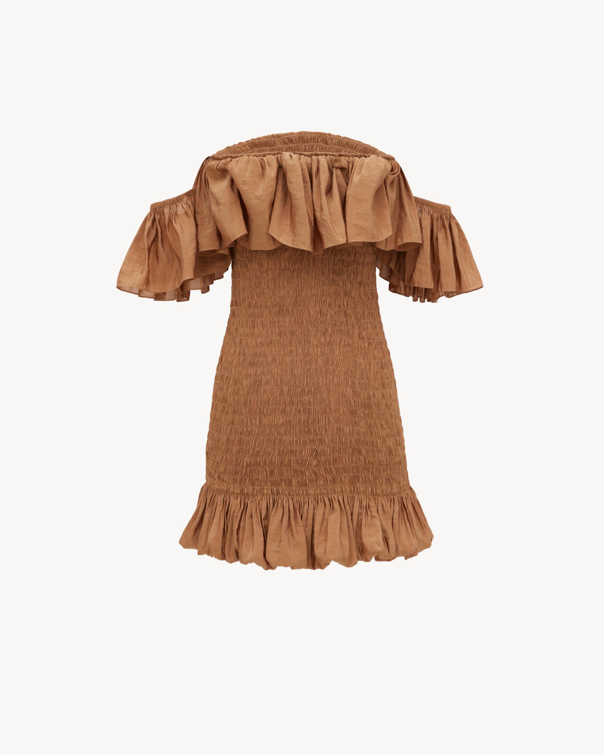 smocked dress in canvas Product Image