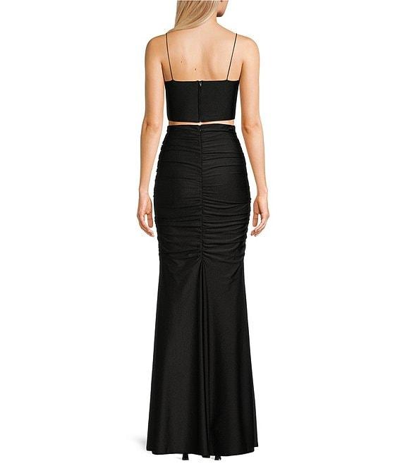 Midnight Doll Jersey Satin Knit Spaghetti Strap Dress Product Image