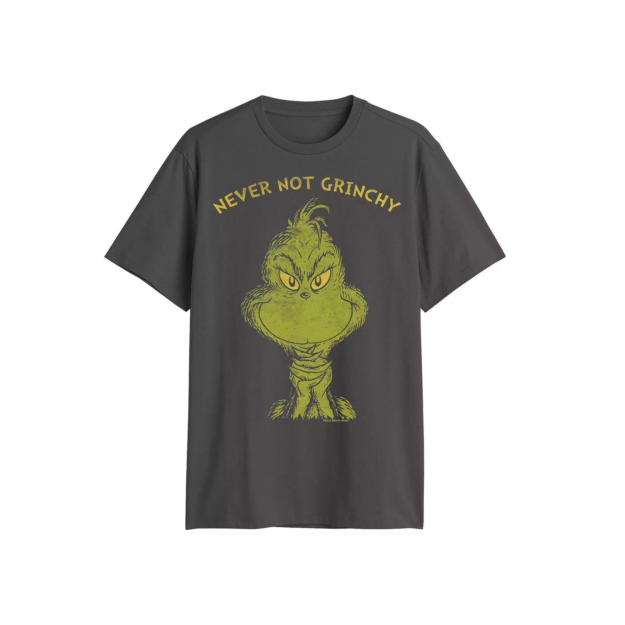 Men's Dr. Seuss Grinch Never Not Grinchy Graphic Tee, Size: Medium, Grey Product Image