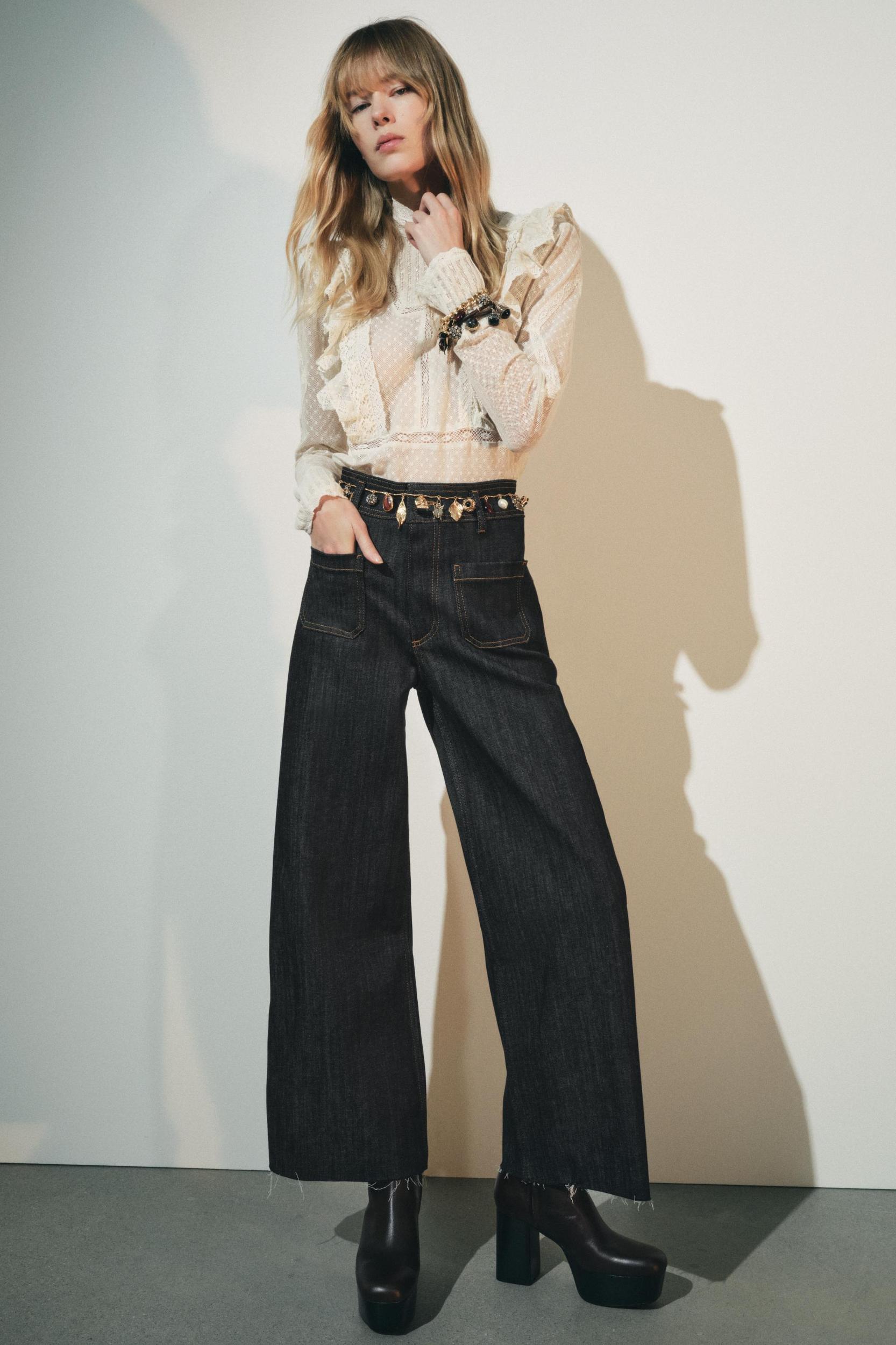 ZW COLLECTION HIGH WAIST WIDE LEG JEANS Product Image