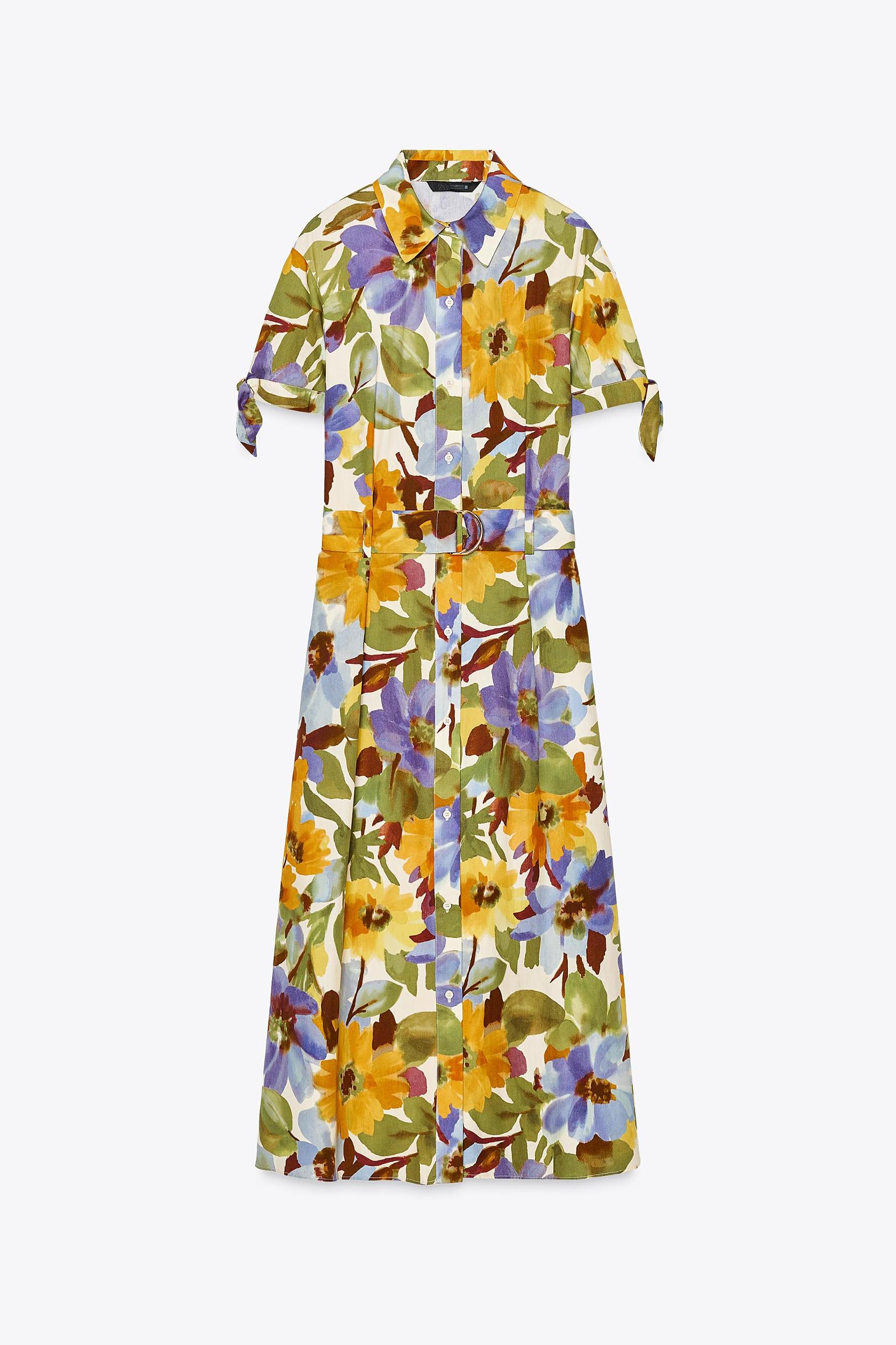 PRINTED POPLIN MIDI DRESS Product Image