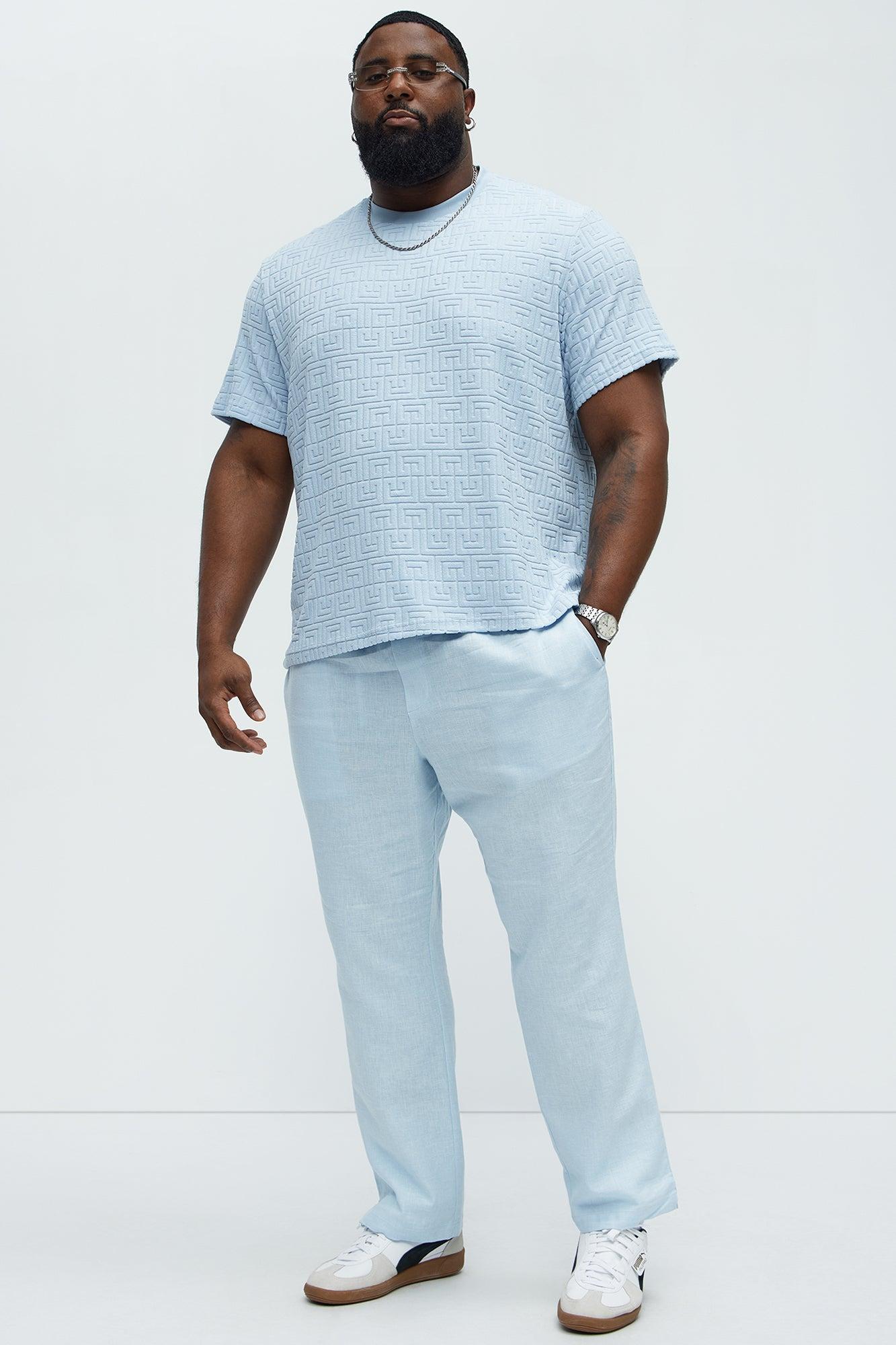 Bahamas Linen Slim Pull On Pants - Light Blue Product Image