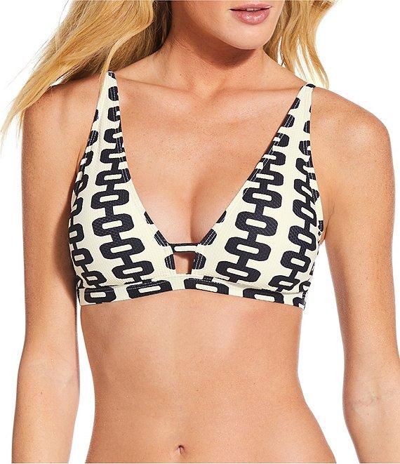 Gianni Bini Retro Fille Textured Pique WIde Band High Waisted Swim Bottom Product Image