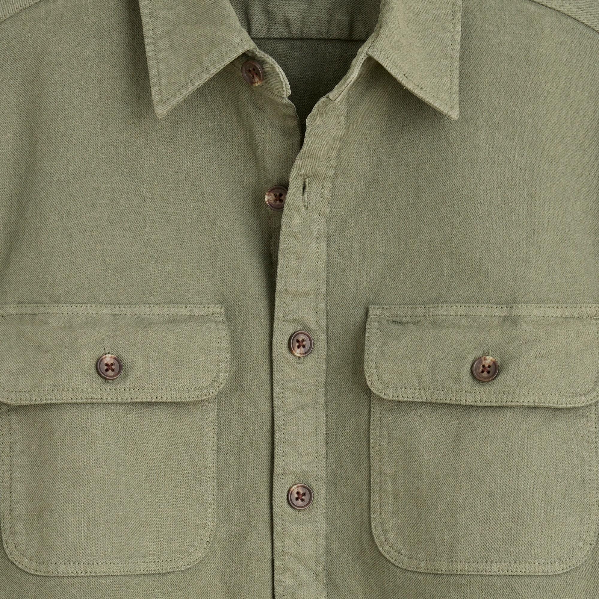 Garment-dyed twill overshirt Product Image