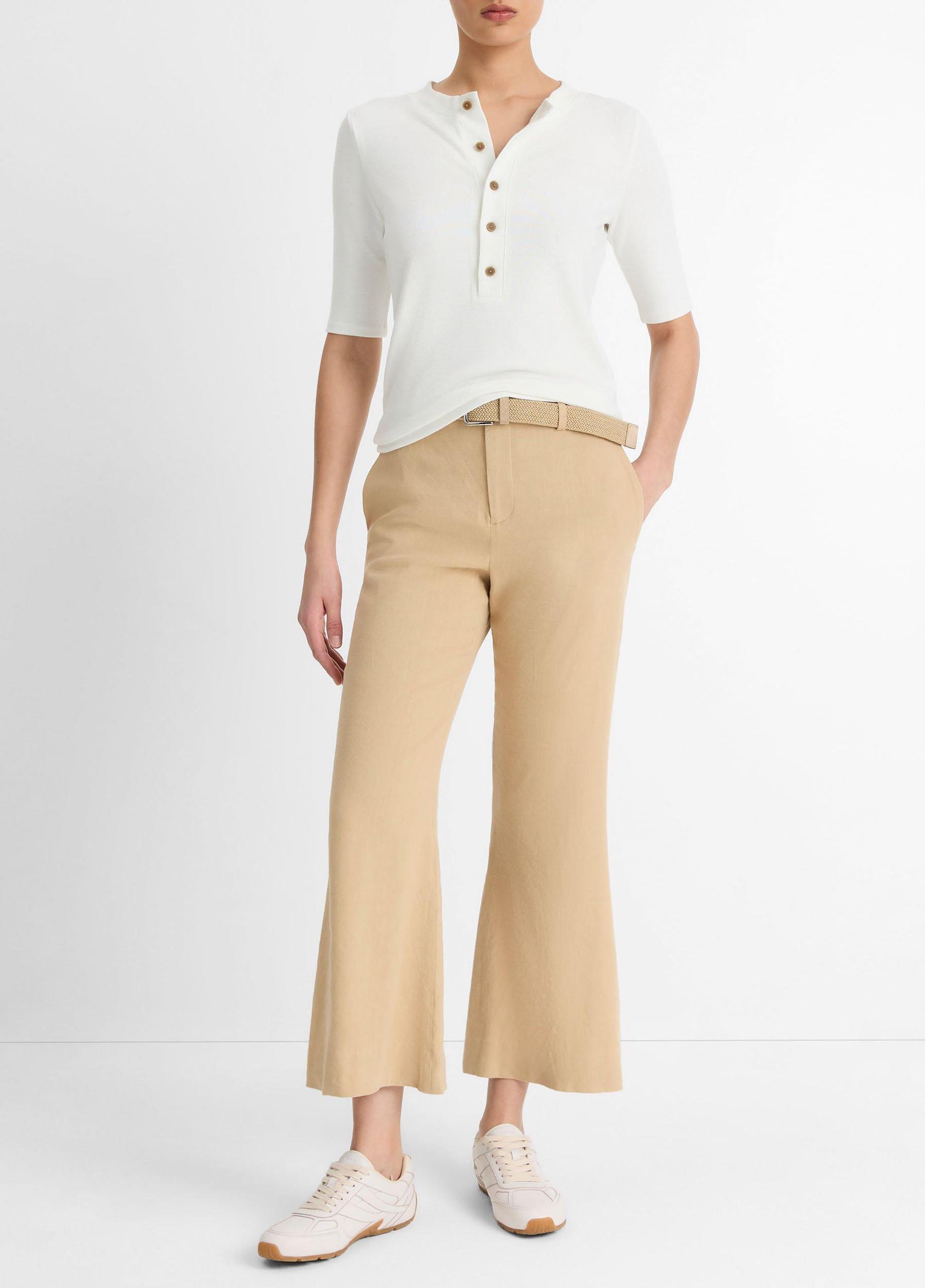 Jersey Elbow-Sleeve Henley Product Image