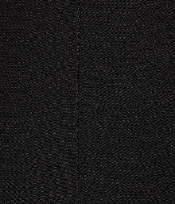 Le Bos Stretch Sequin Lace Mesh Crew Neck 3/4 Illusion Sleeves Back Slit Column Dress Product Image