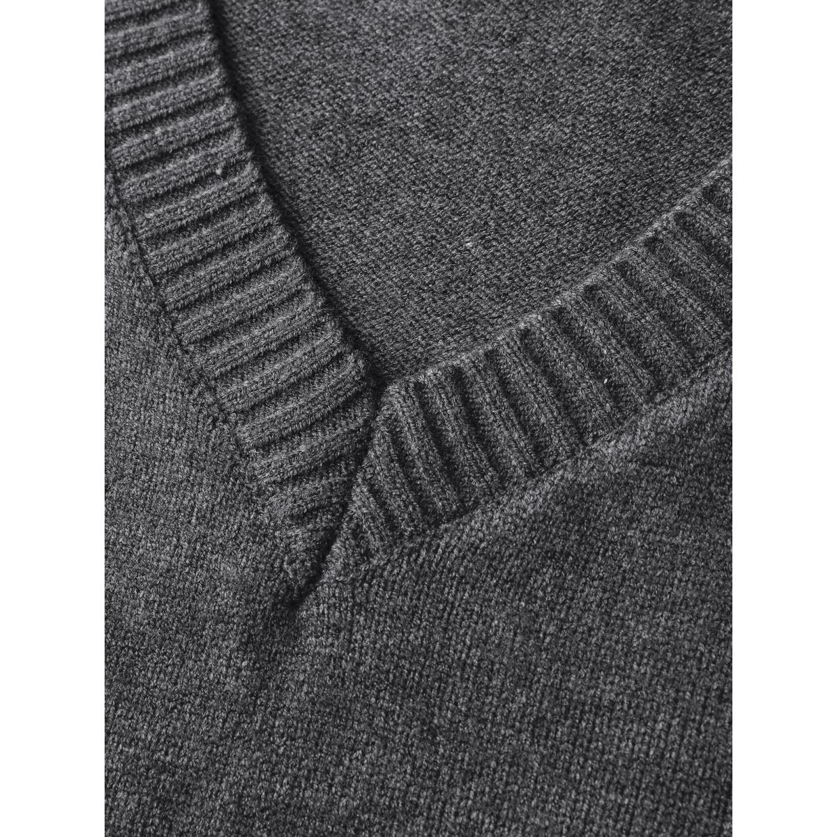 Plus Size Supersoft Two-Piece Scarf Cozy Pullover DarkGray Women Leisure Loose Long Sleeve V-neck Casual Pullovers BloomChic 18-20/2X Product Image