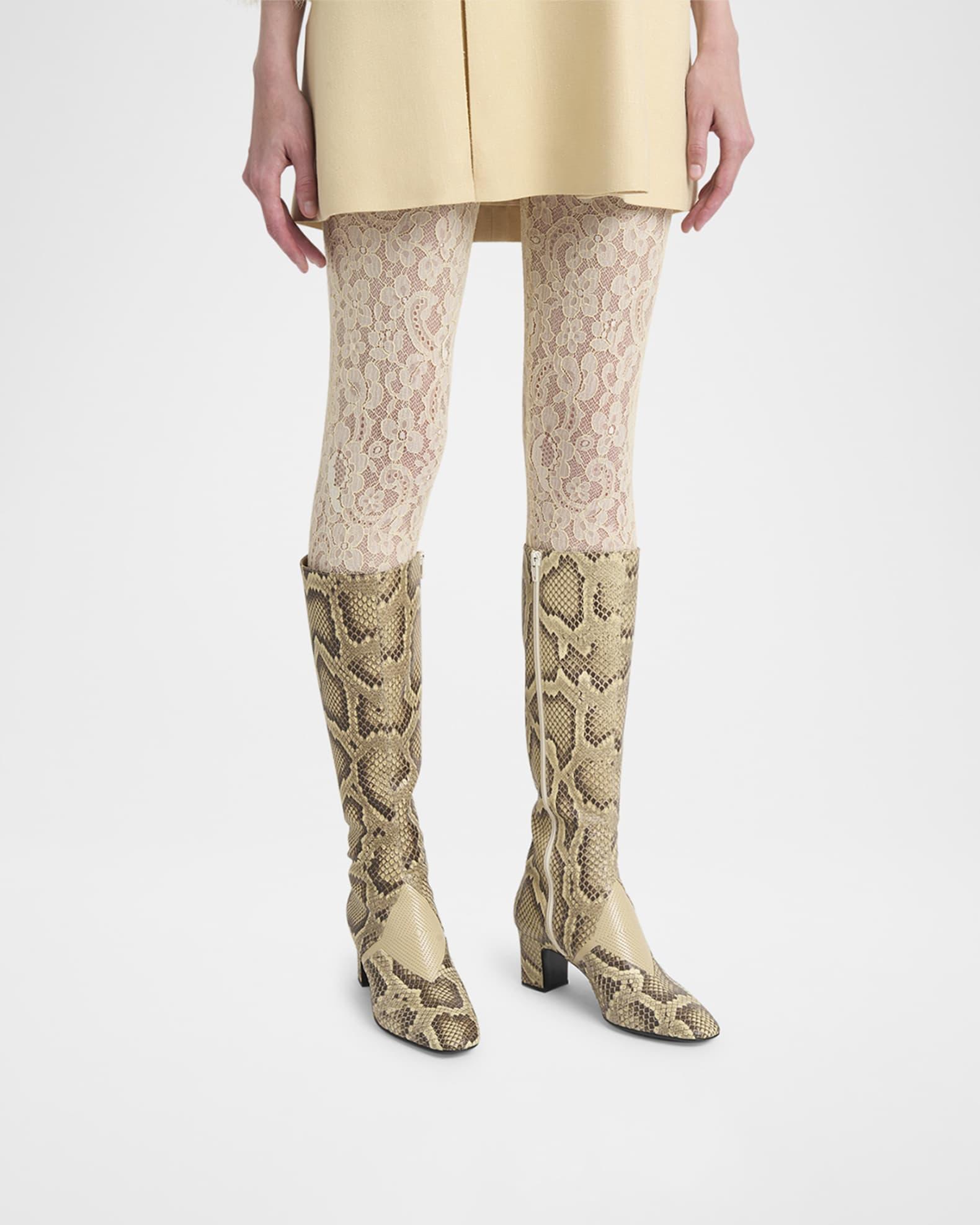 Equivoque Tall Snake-Embossed Boots Product Image