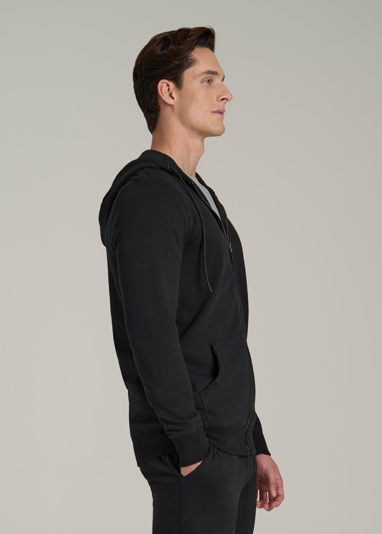 Wearever French Terry Full-Zip Hoodie for Tall Men in Black Male Product Image