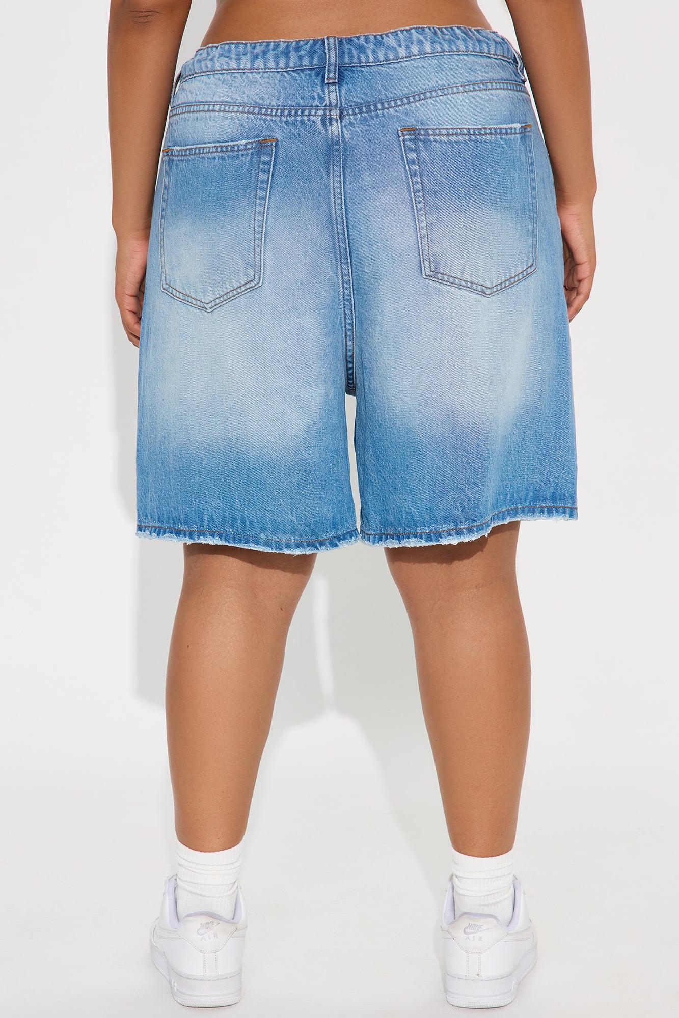 Ebb And Flow Drapey Denim Shorts - Vintage Wash Female Product Image