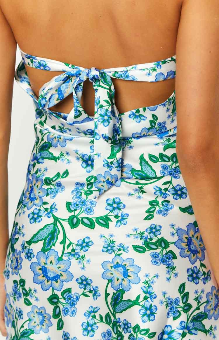 Ellie Blue Floral Strapless Mini Dress Baby Product Image