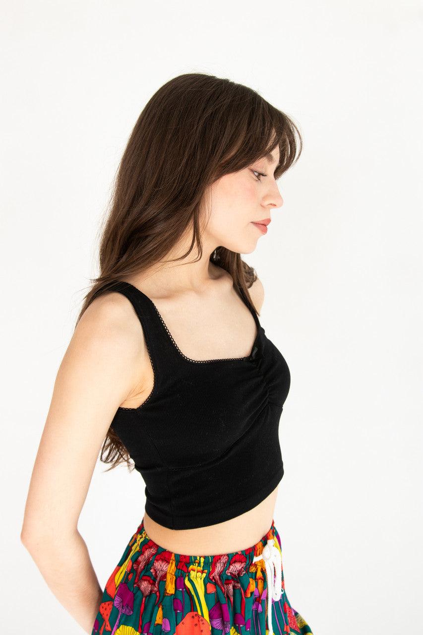 Ruched Bow Crop Tank Product Image