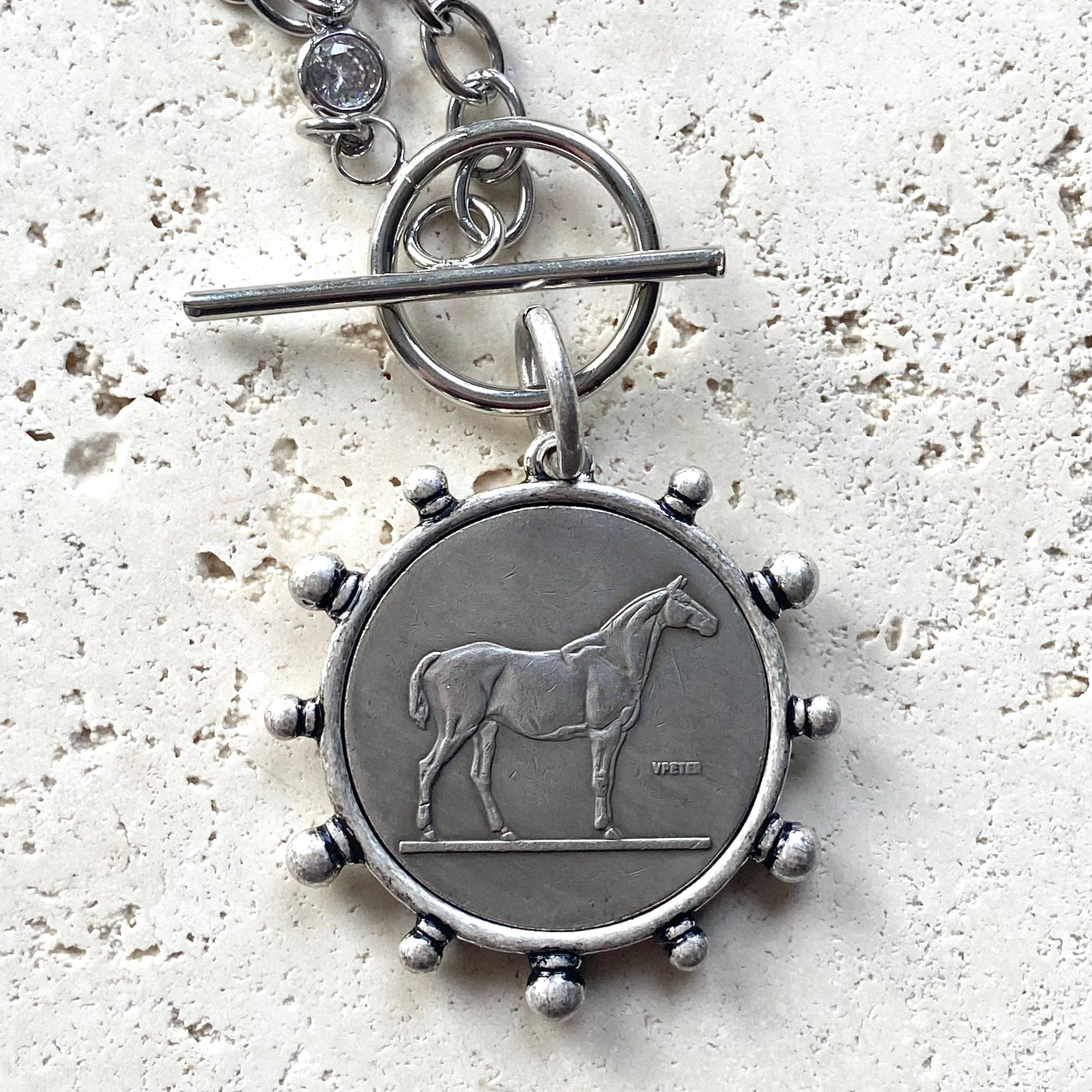 Horse Stainless Steel Chain Coin Necklace Product Image