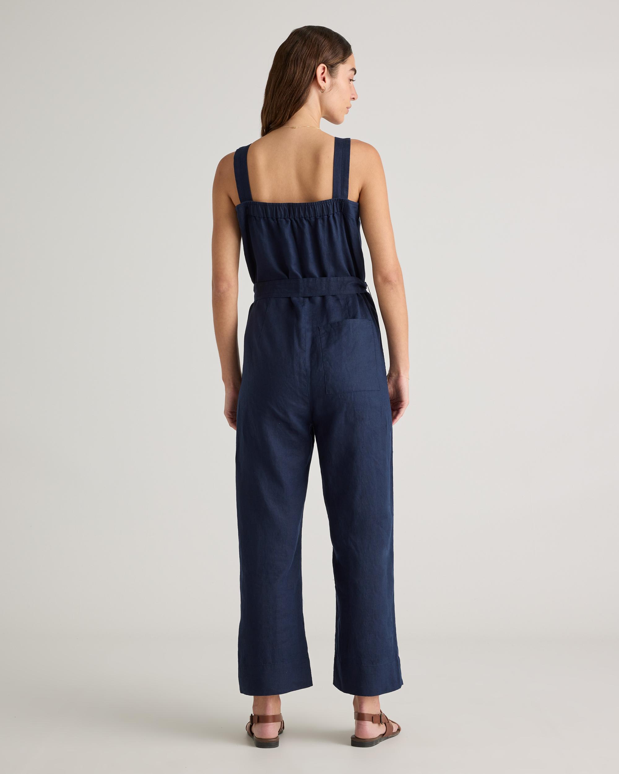 Quince | Women's 100% European Linen Square Neck Jumpsuit Product Image
