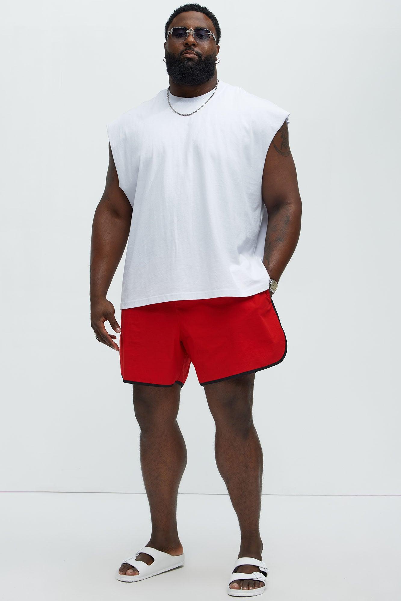 Retro Breeze Swim Mid Trunk - Red Product Image