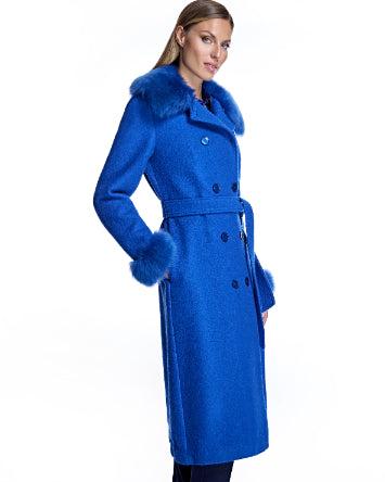 Julia & Stella by Maximilian Fur-Trimmed Wool Coat Product Image
