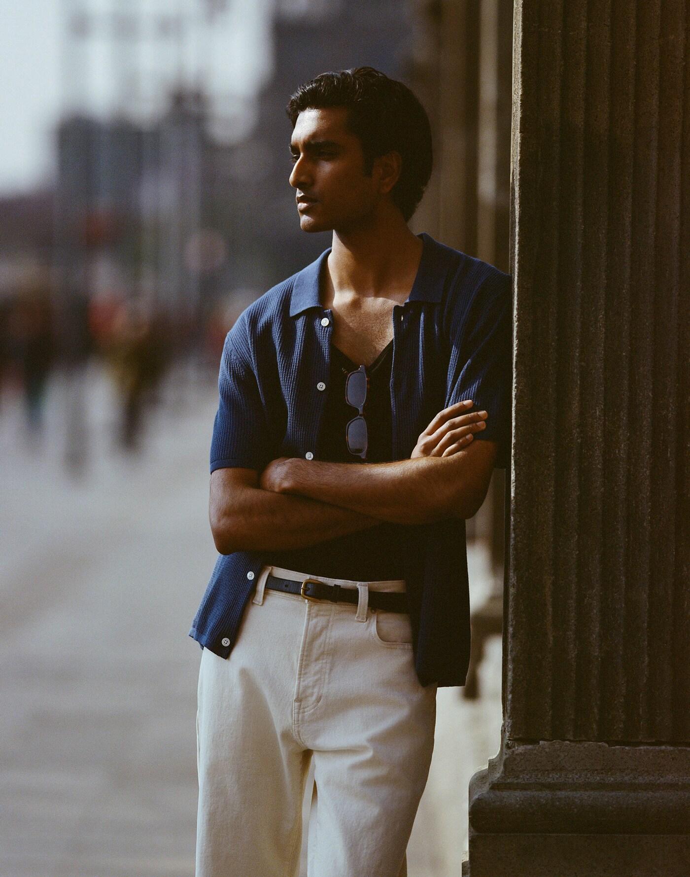 Tuck-Stitch Button-Up Sweater Polo Product Image