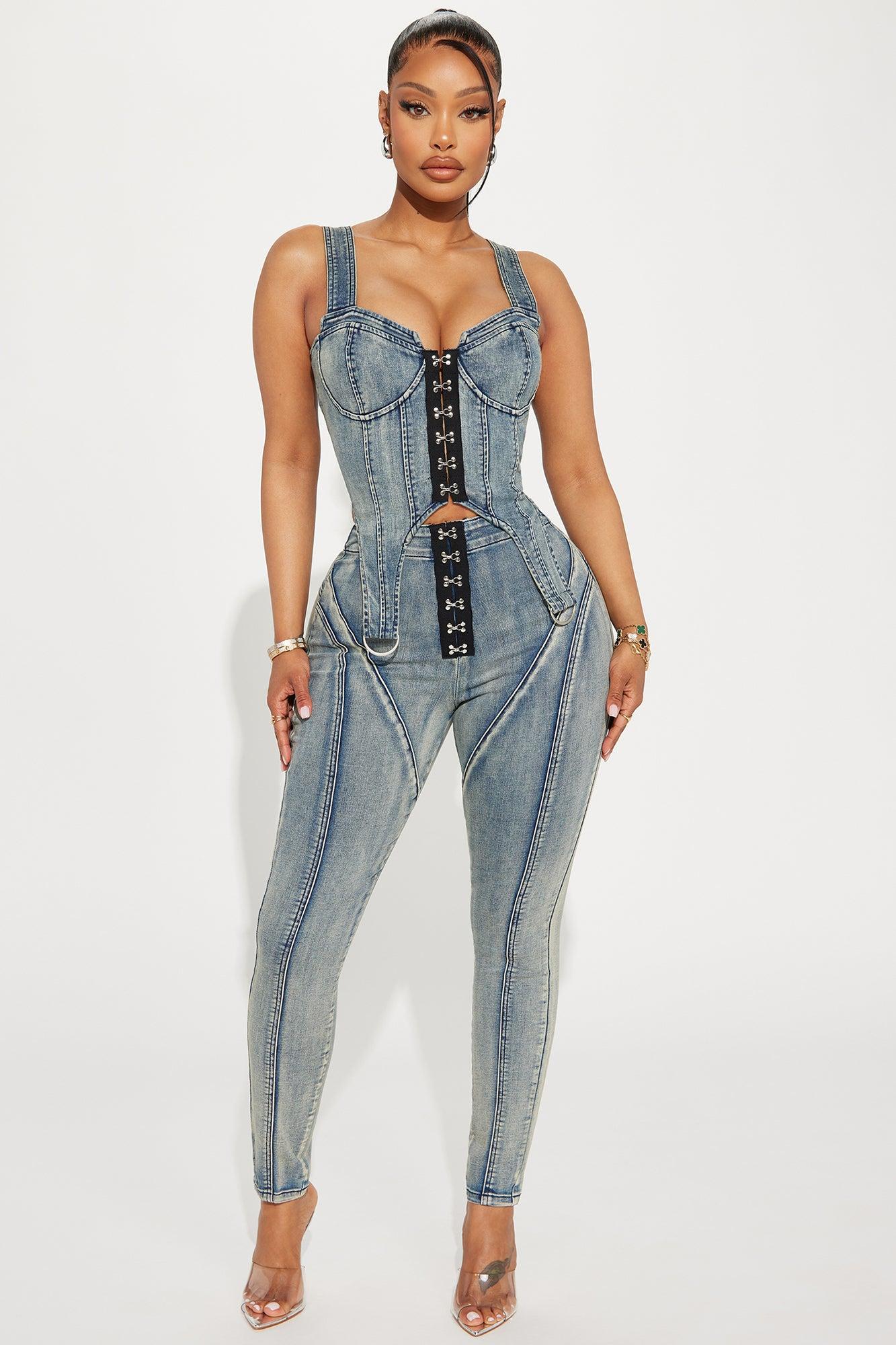 Back To You Denim Corset Top - Vintage Wash Product Image