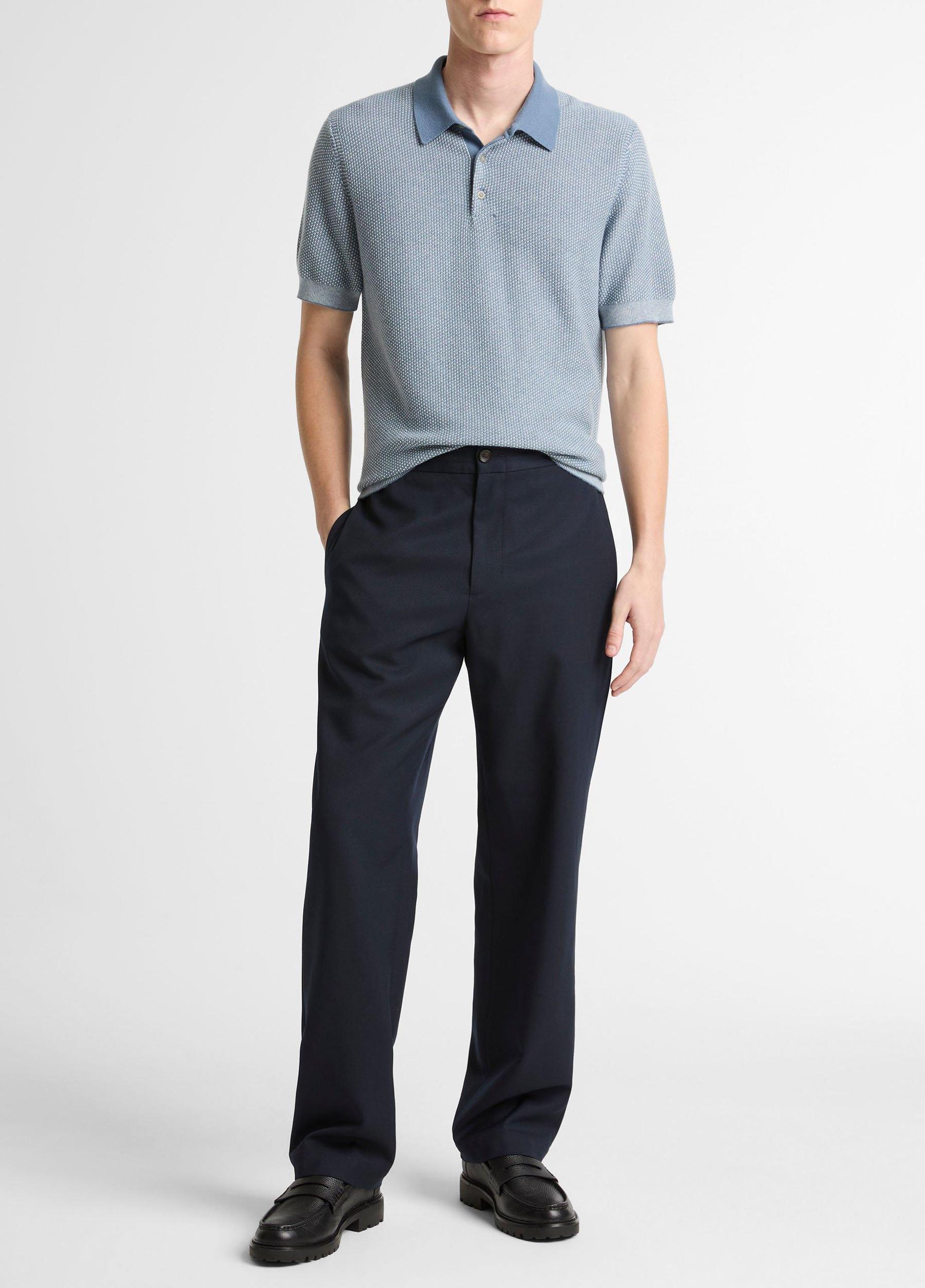 Geo-Jacquard Wool-Blend Blend Polo Sweater Product Image