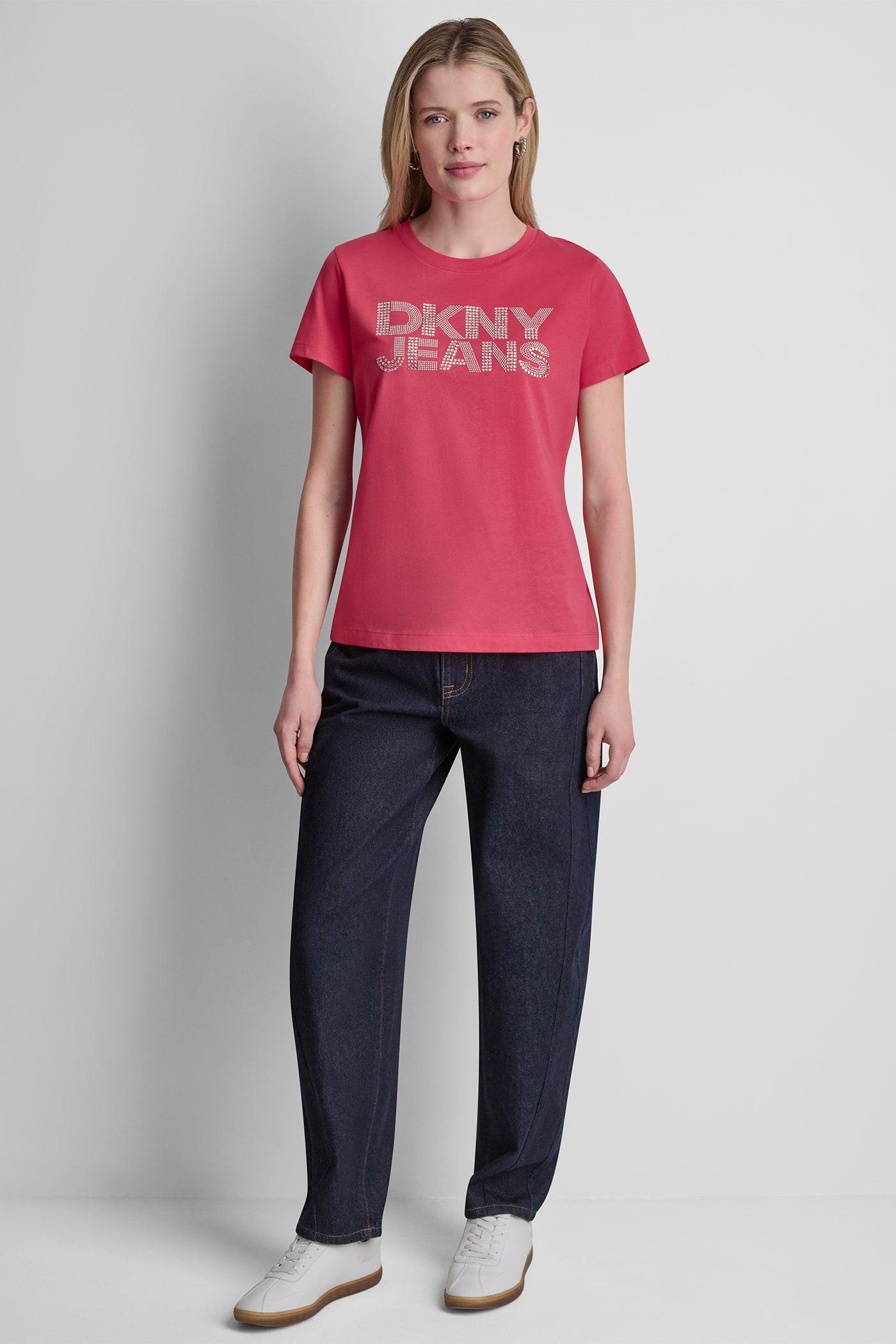 DKNY JEANS STACKED RHINESTONE DOME TEE Product Image