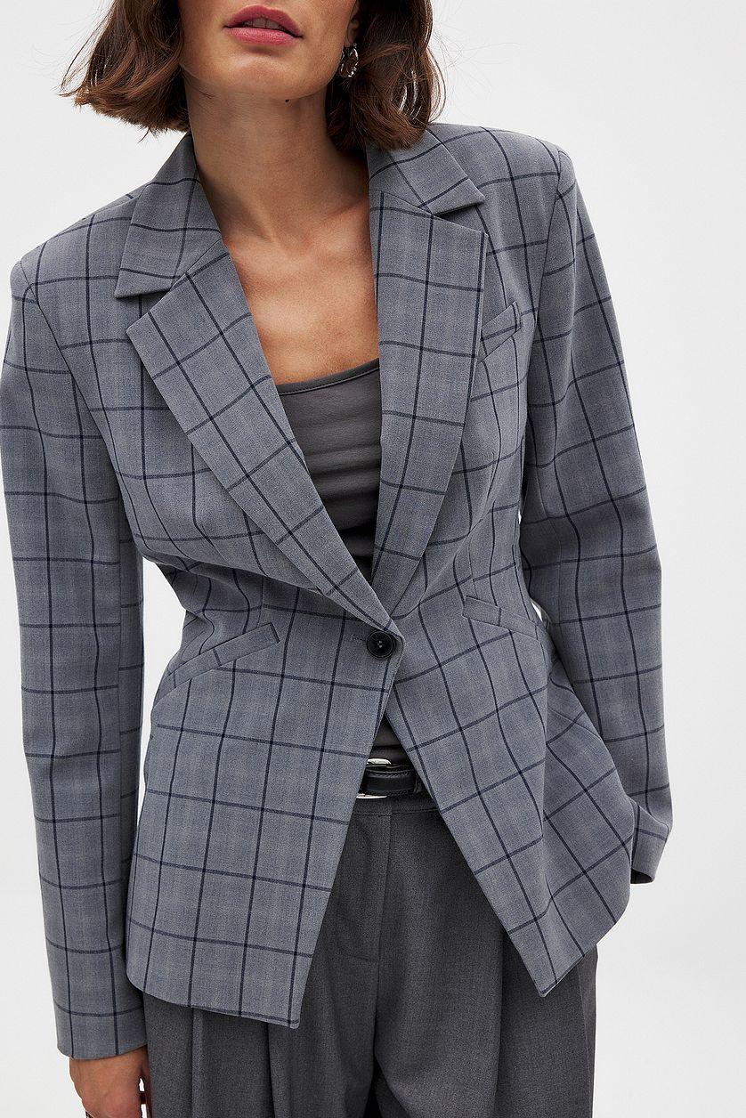 Checked Fitted Blazer Product Image