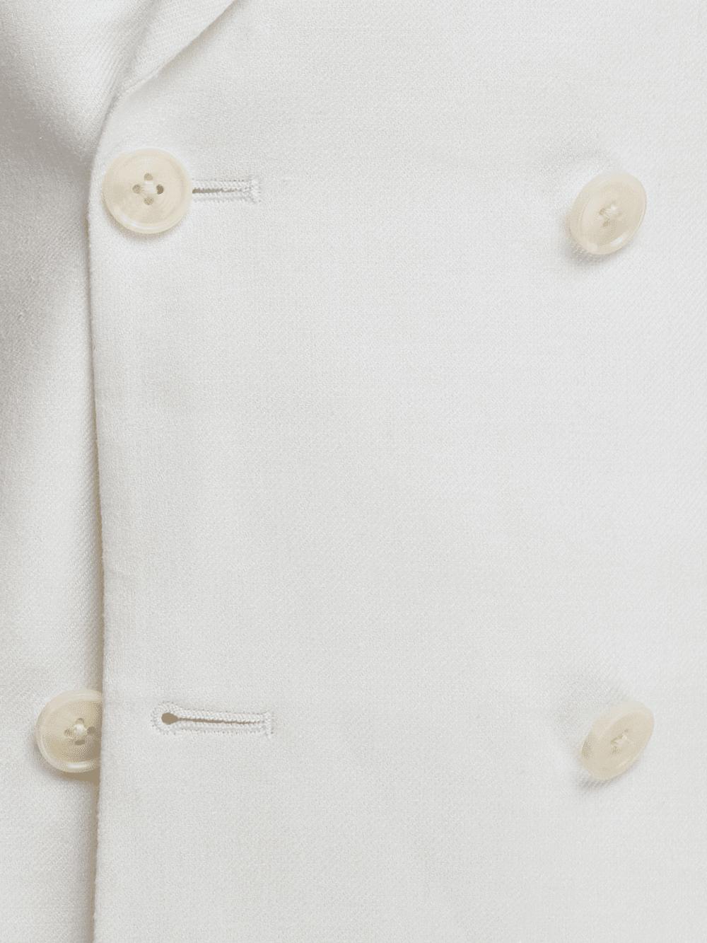 Linen Blend Double Breasted Peak Lapel Suit Jacket - White Product Image